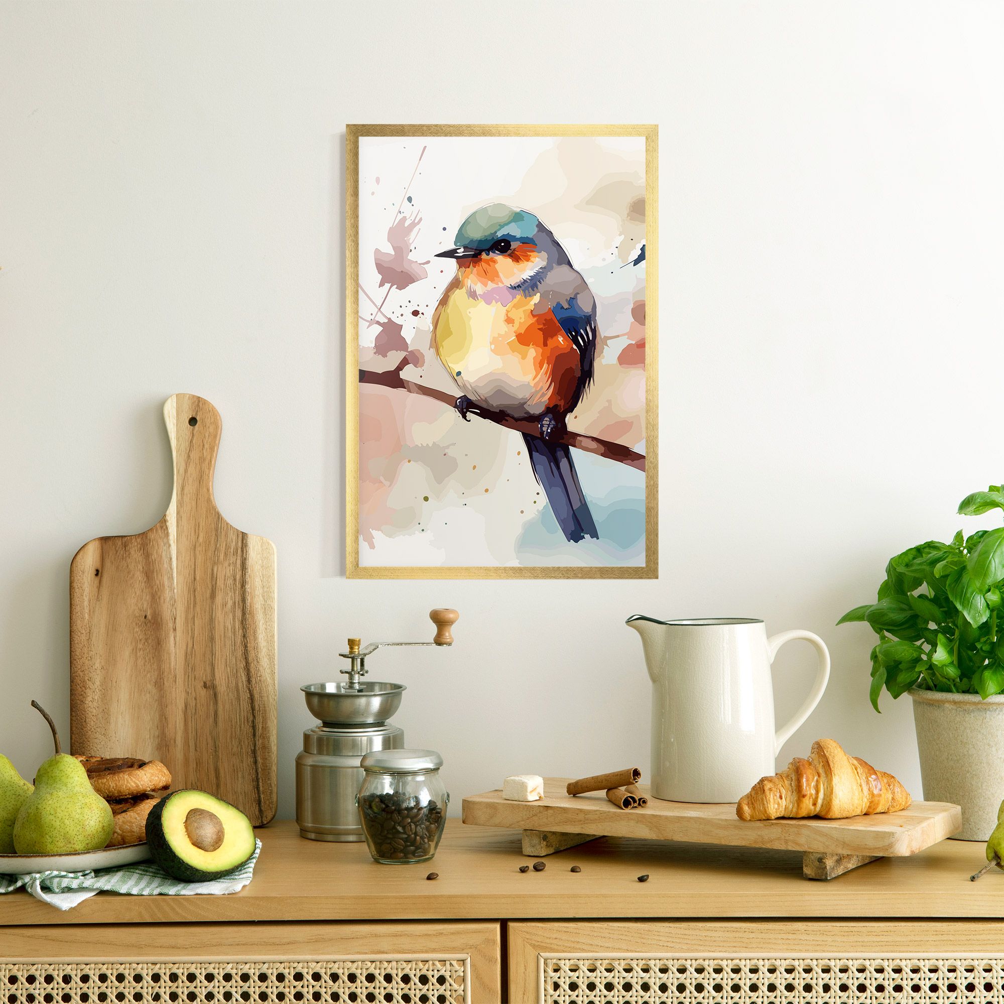 Orange Purple Bird mockup 8