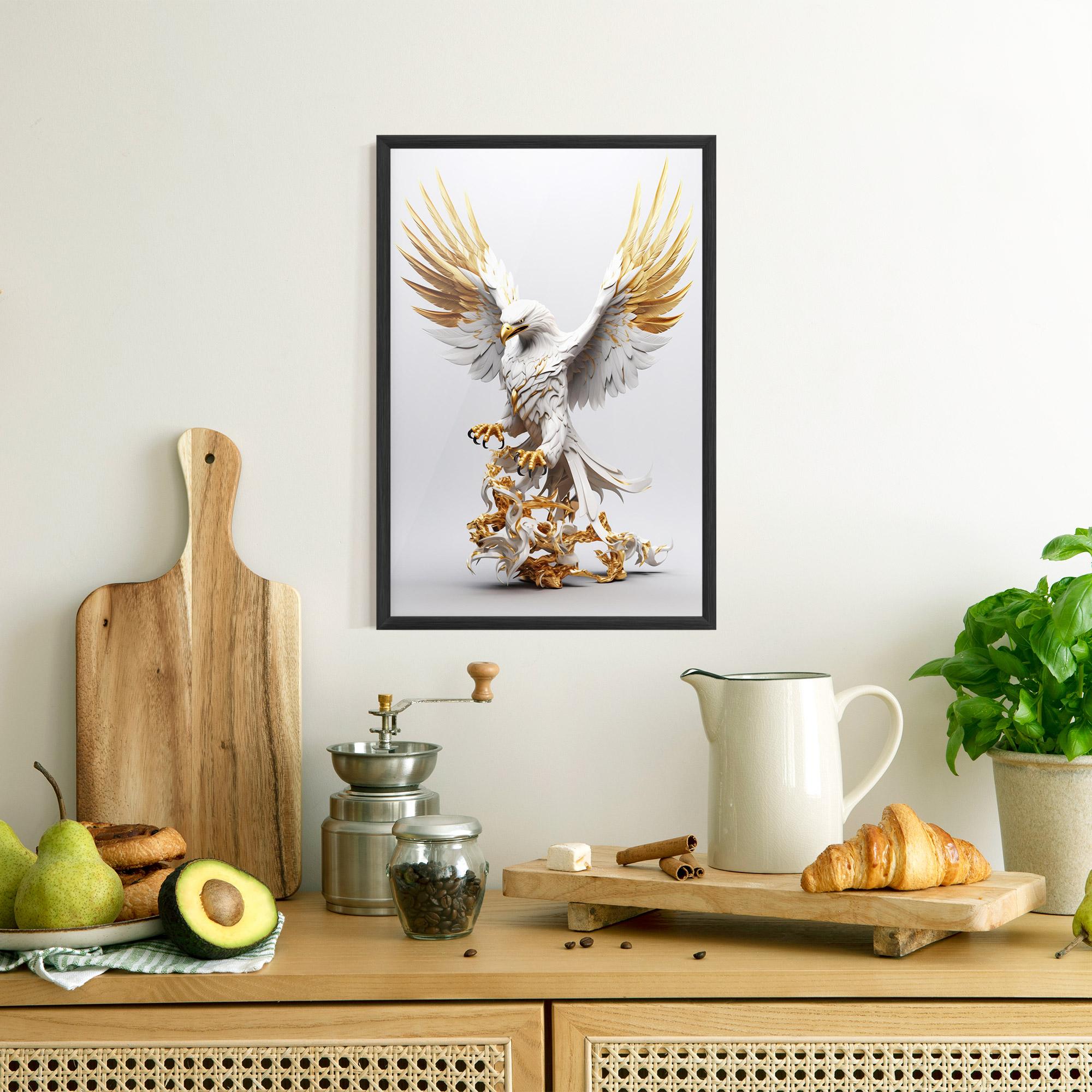 Keretezett Poszter Gold 3d Eagle mockup 8