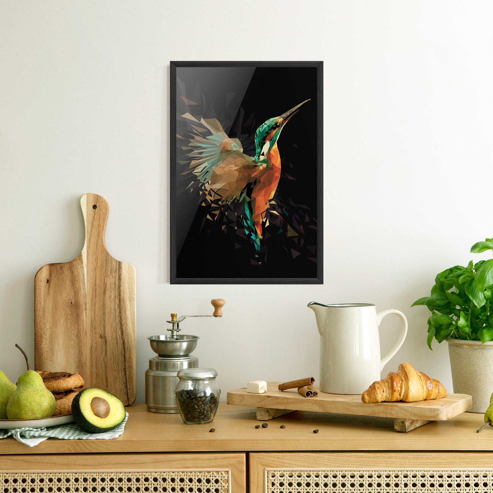 Keretezett Poszter Hummingbird Splash mockup 8