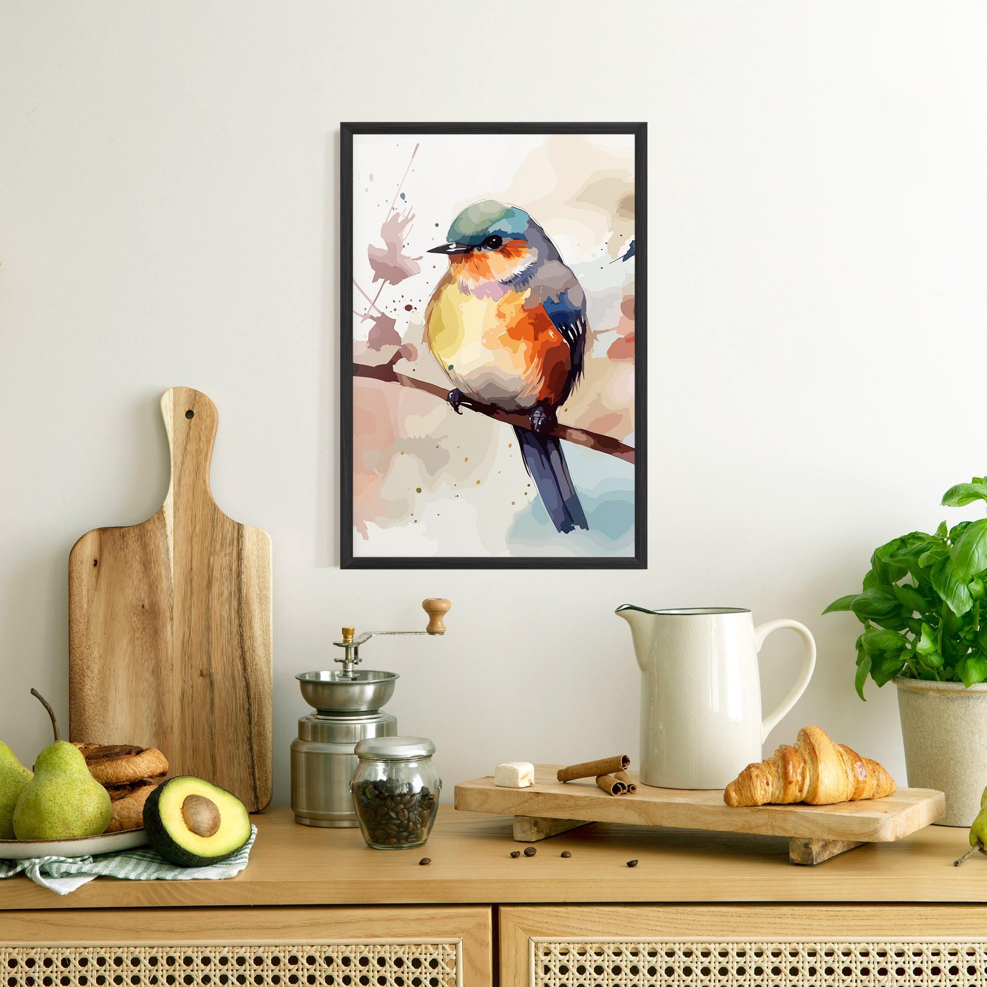 Keretezett Poszter Orange Purple Bird mockup 8