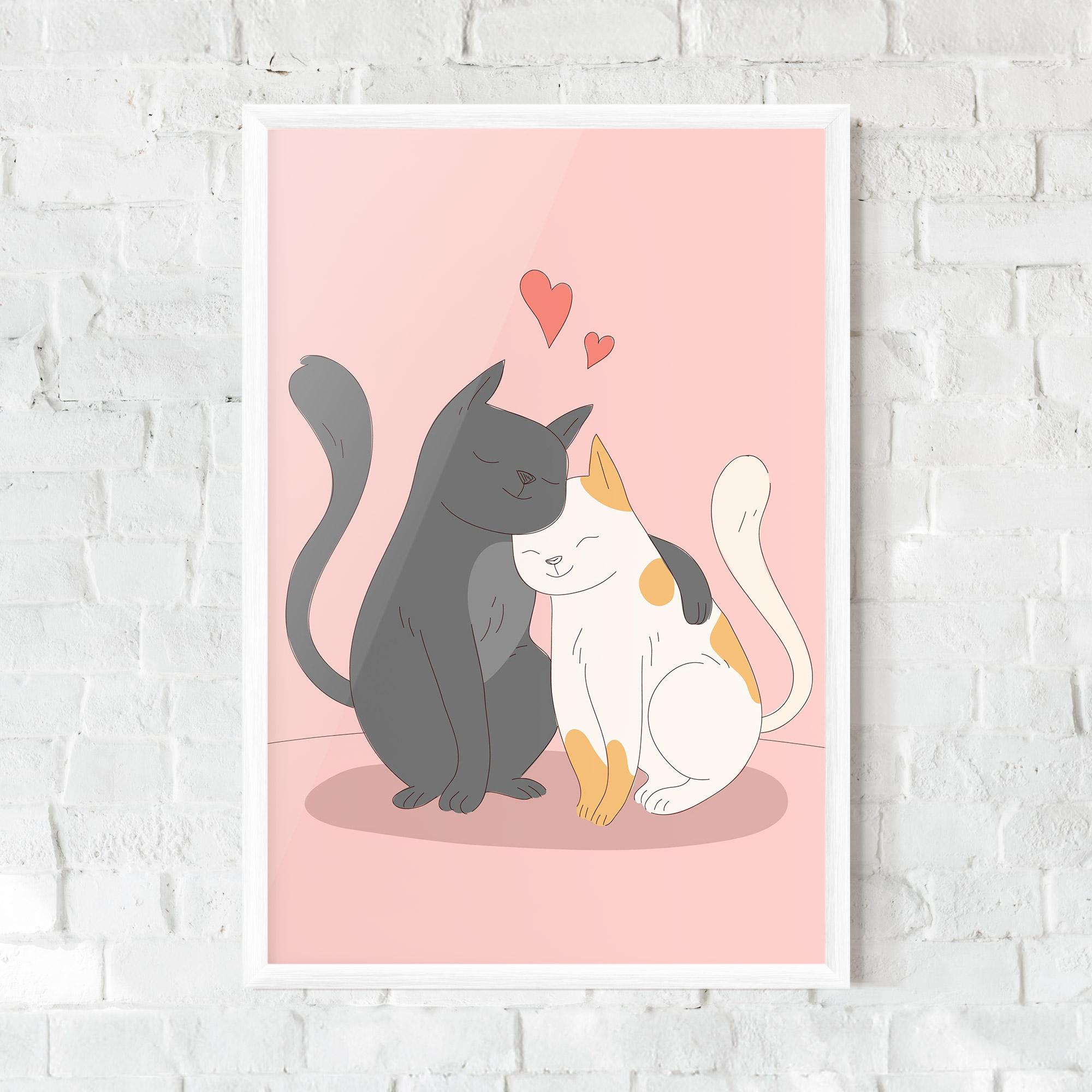 Keretezett Poszter Lover Cats mockup 0