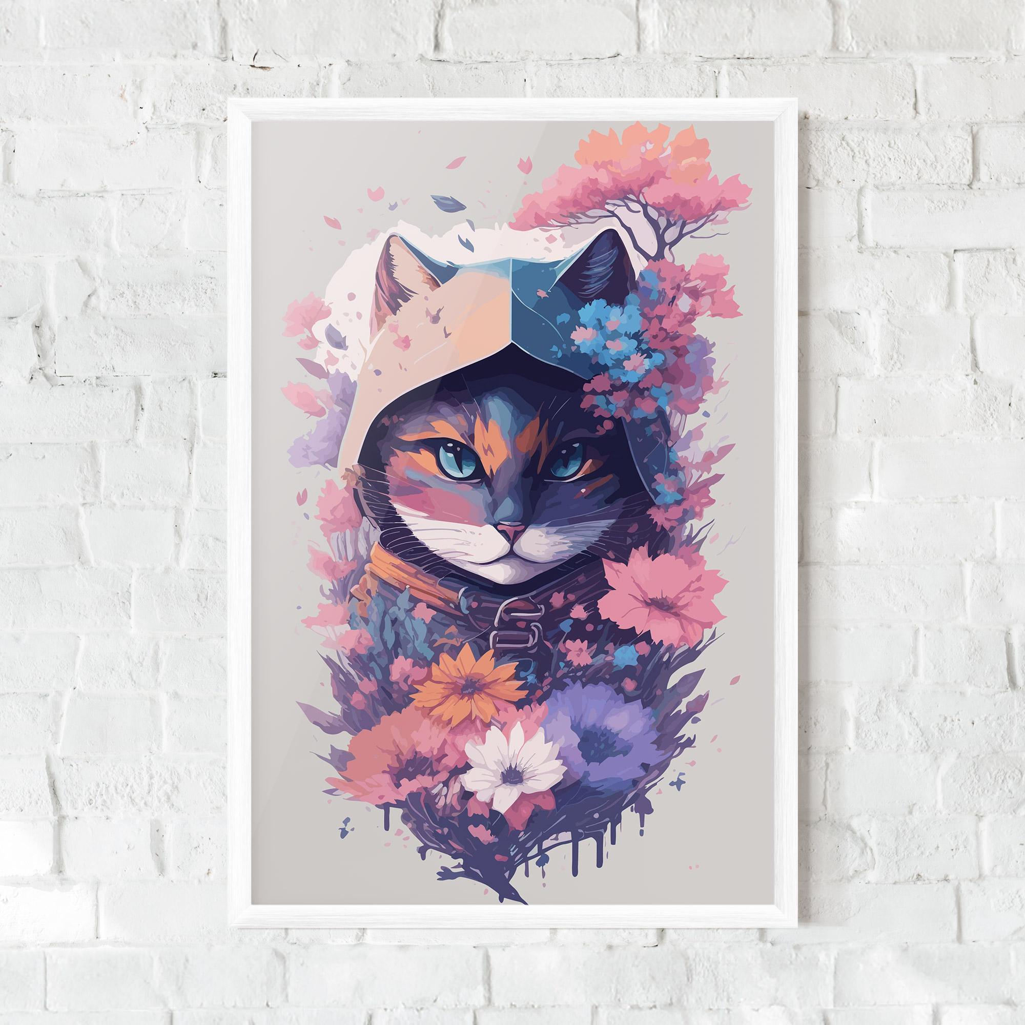 Keretezett Poszter Purple Cat mockup 0