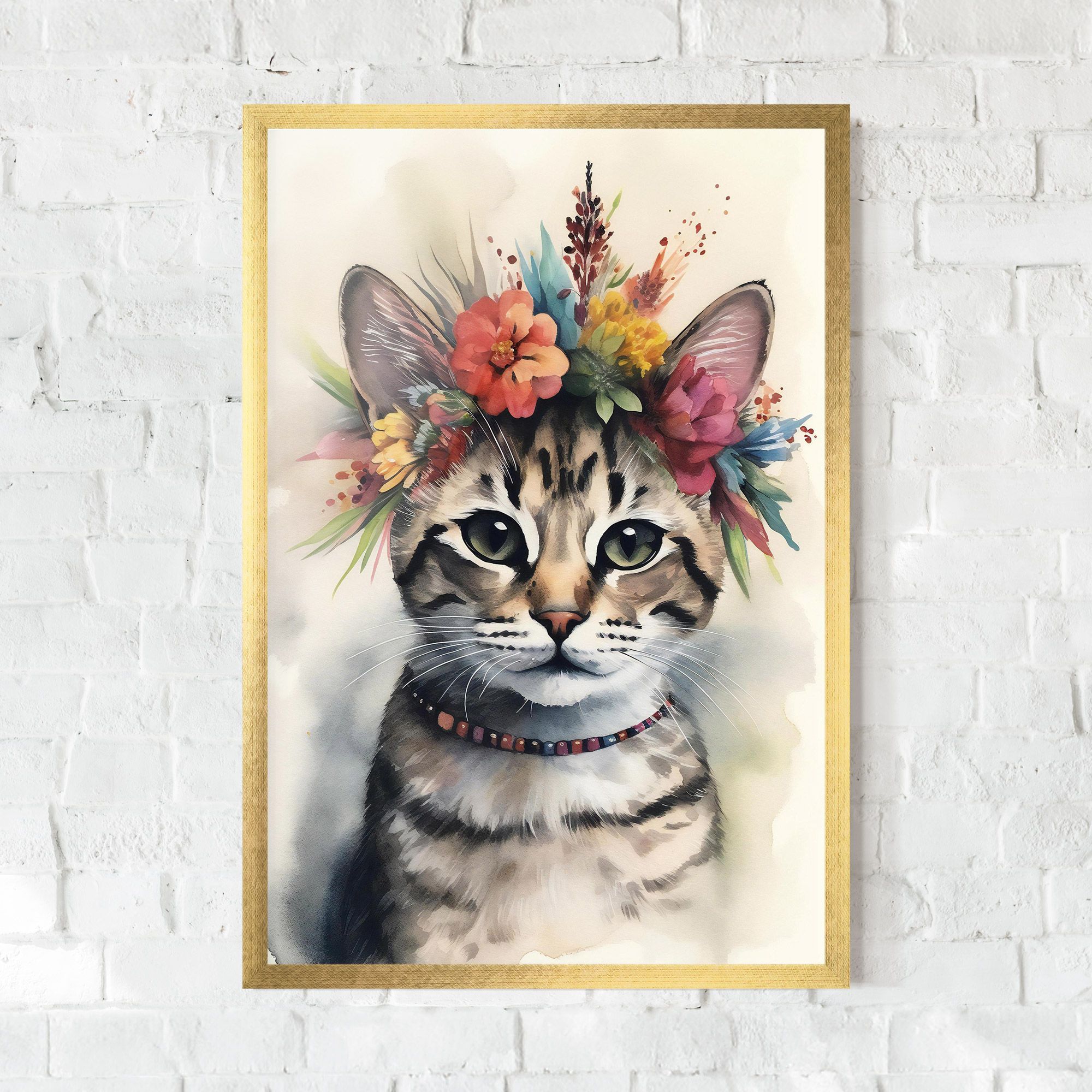 Flower Cat Art mockup 0