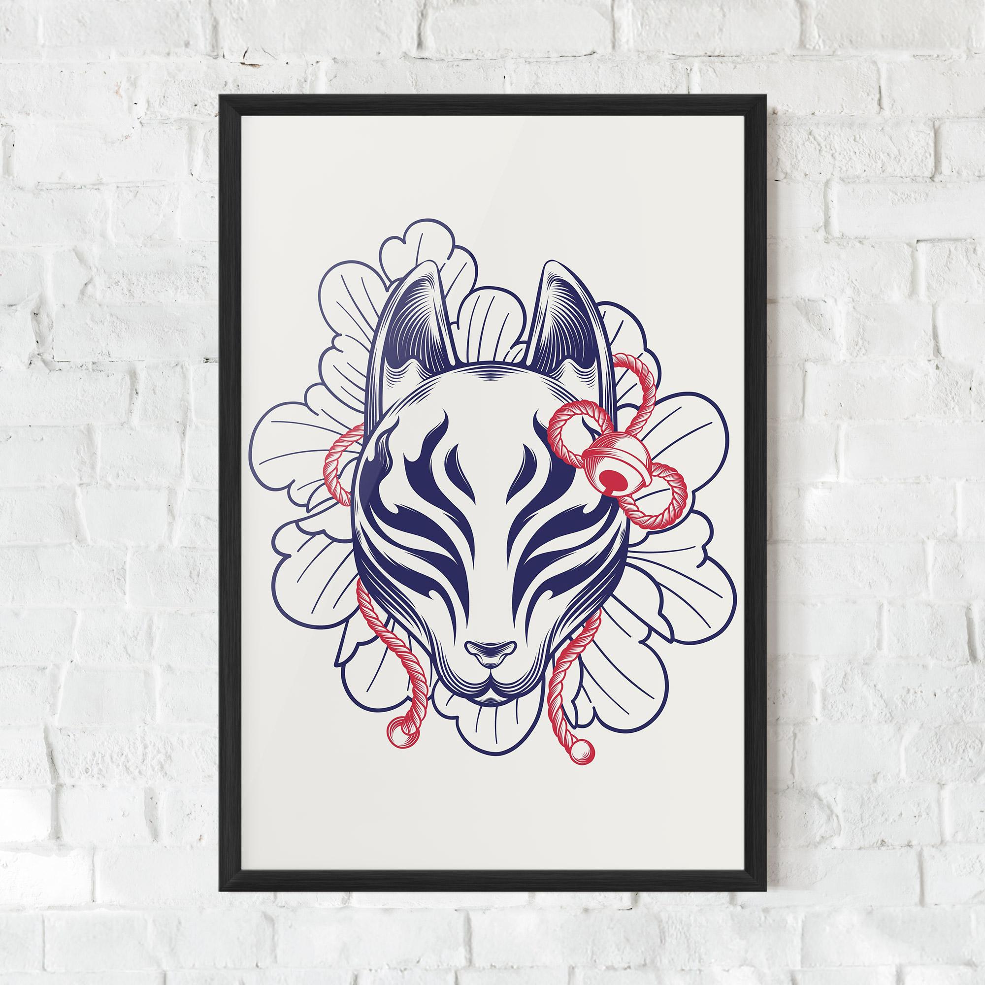 Keretezett Poszter Asiatic Cat mockup 0