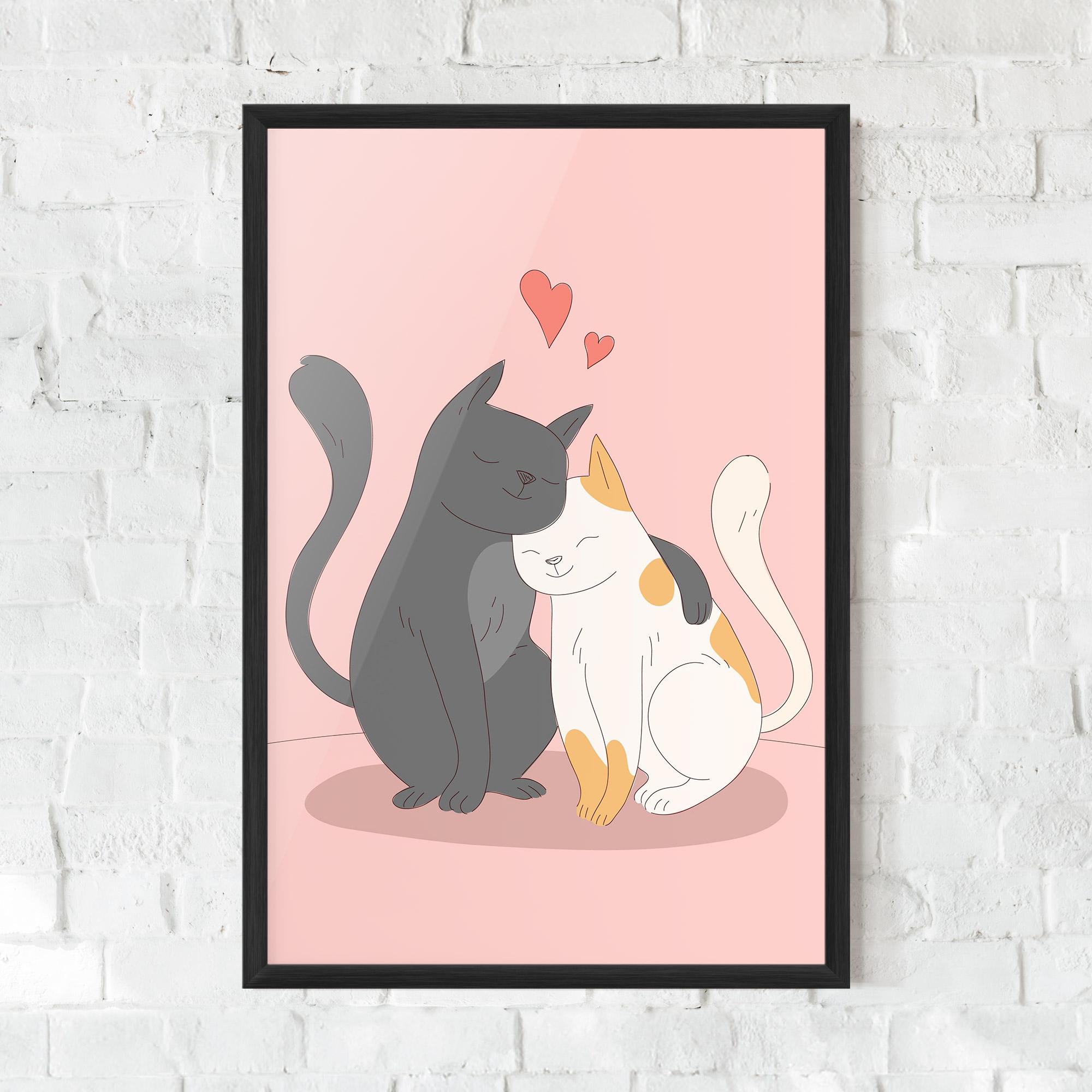 Keretezett Poszter Lover Cats mockup 0