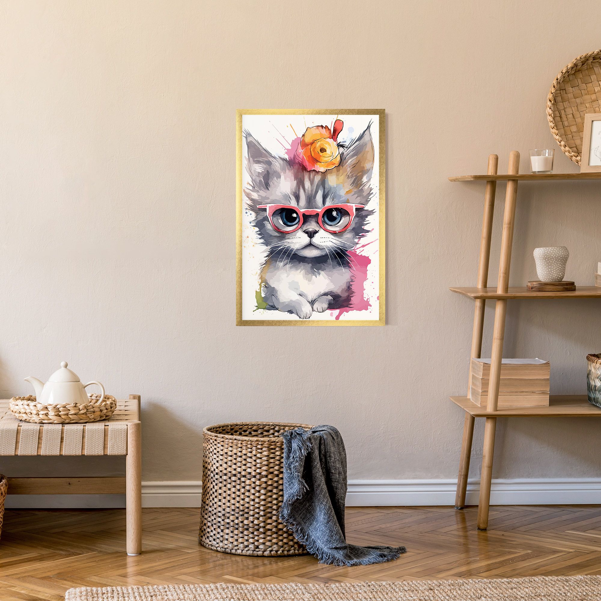 Adorable Grey Cat mockup 9