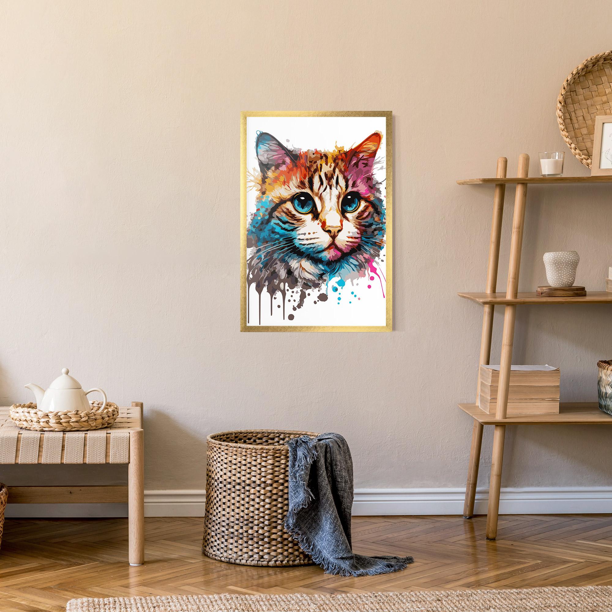 Keretezett Poszter Blue Eyes Cat mockup 9