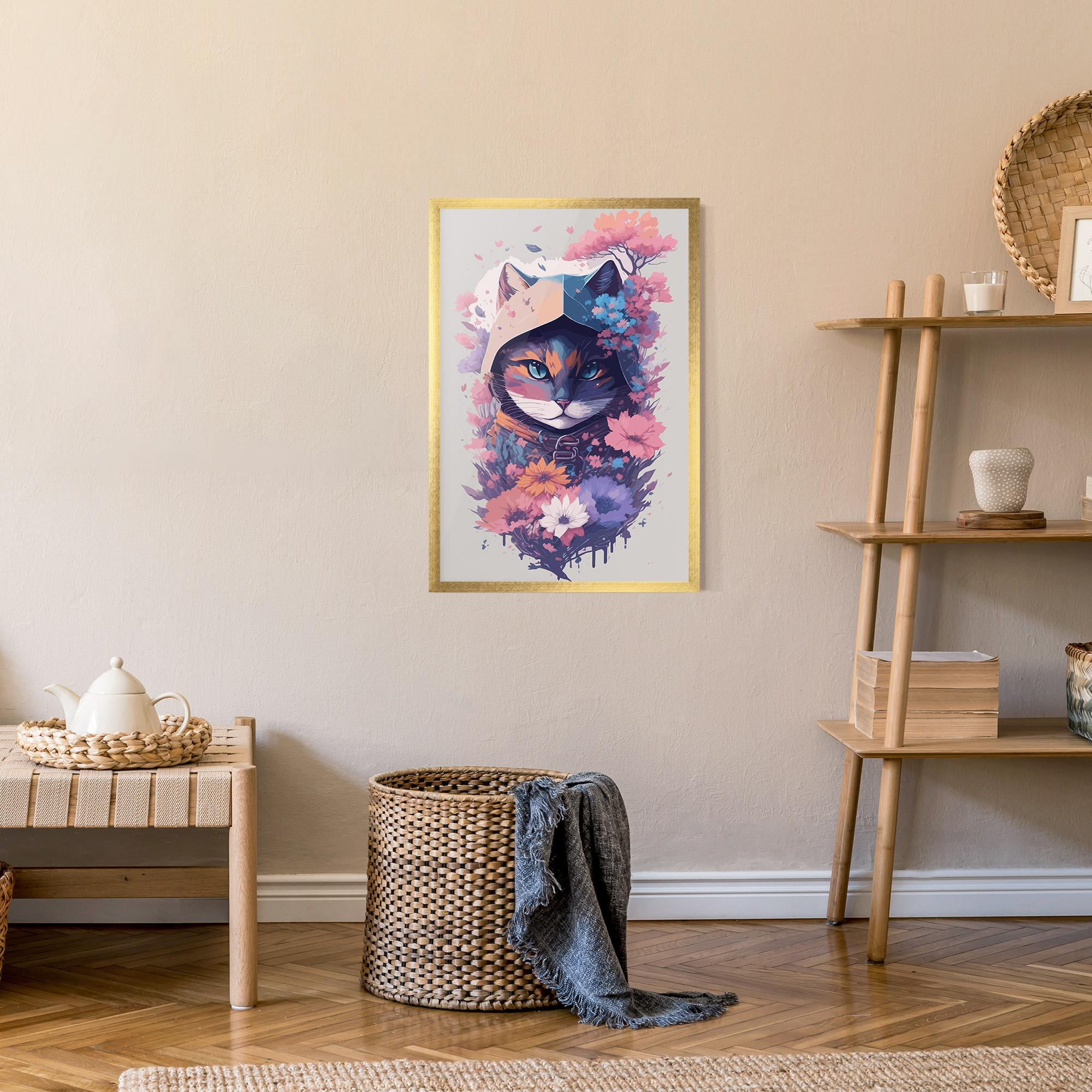 Keretezett Poszter Purple Cat mockup 9