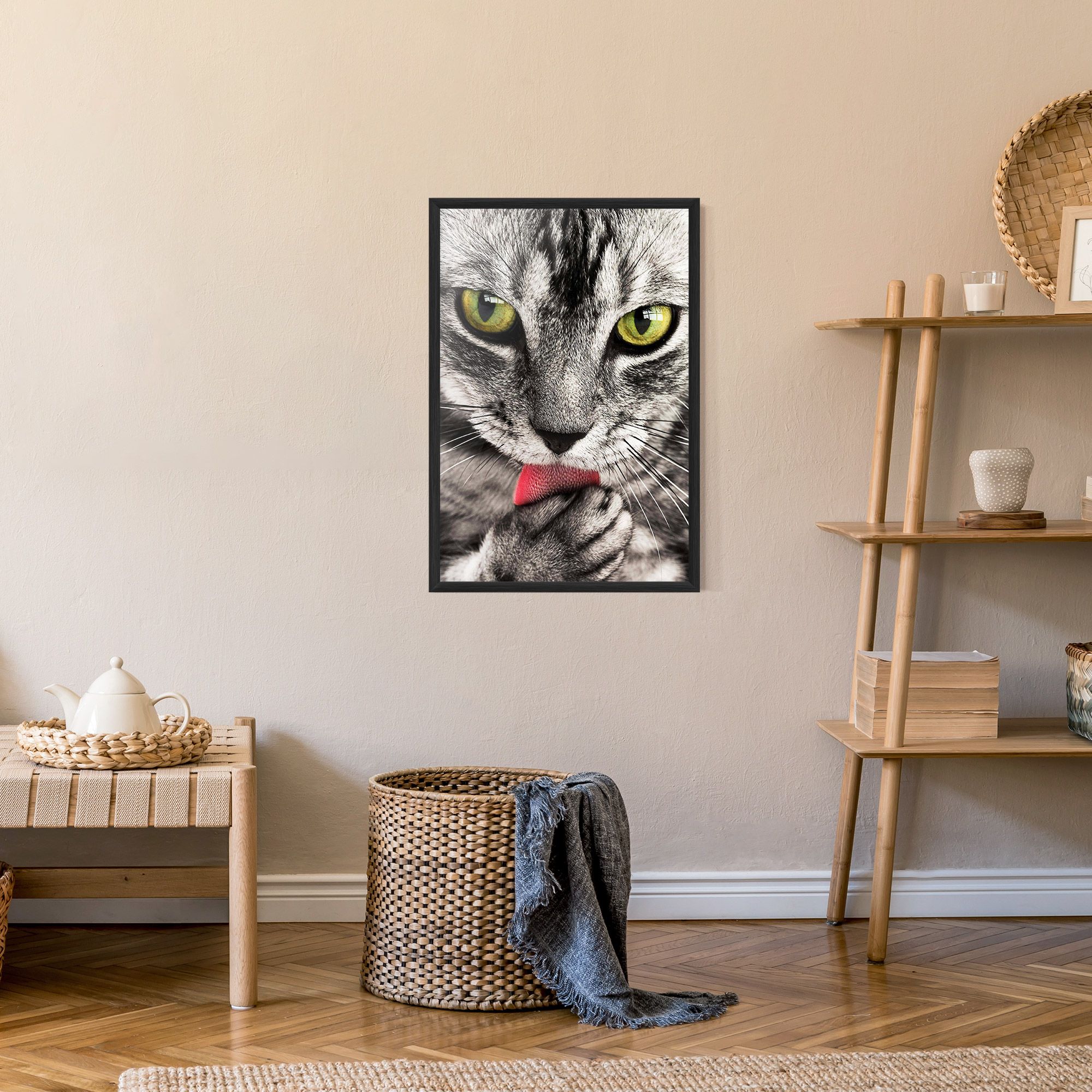Green Eyes Close Up Cat mockup 9