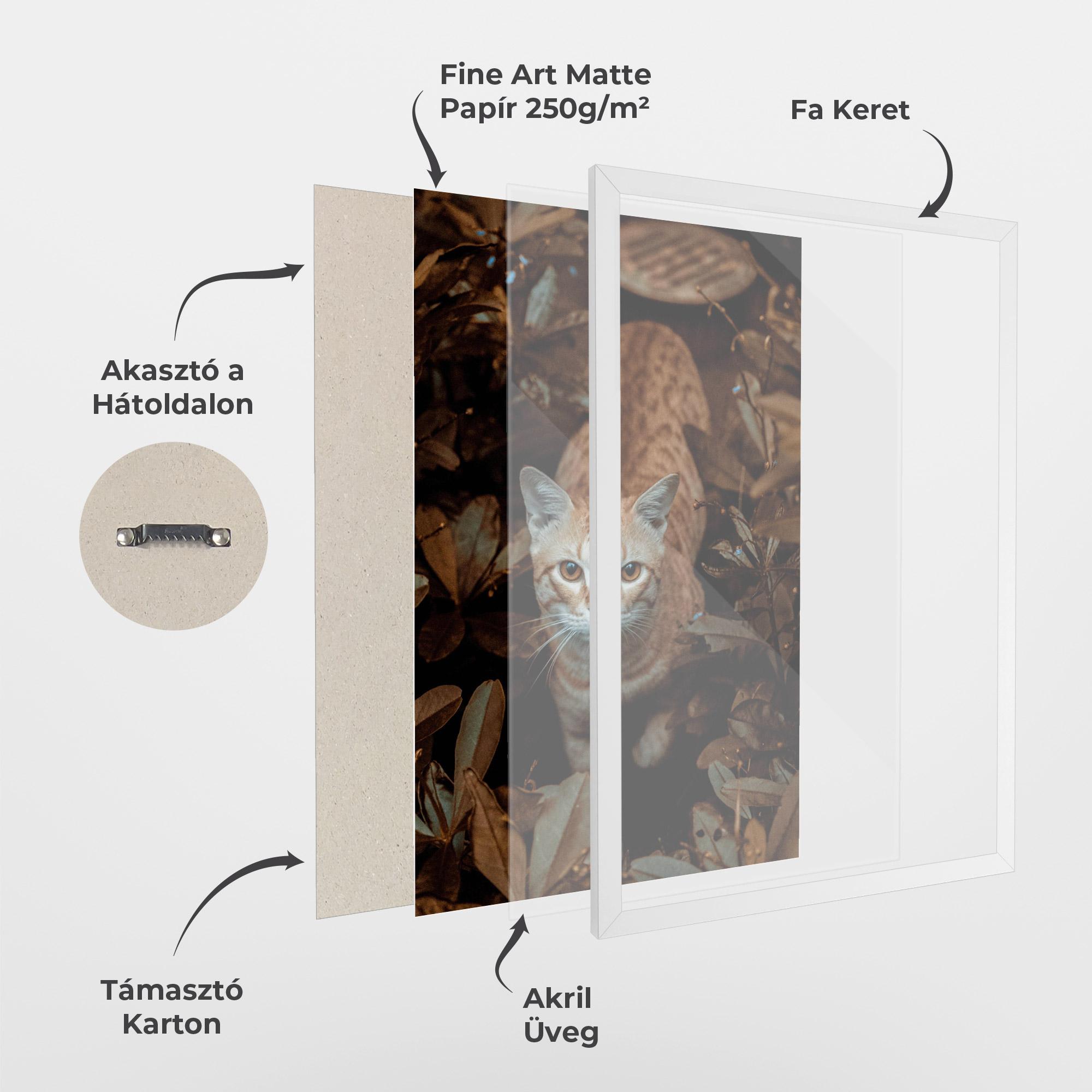 Keretezett Poszter Autumn Orange Cat mockup 1