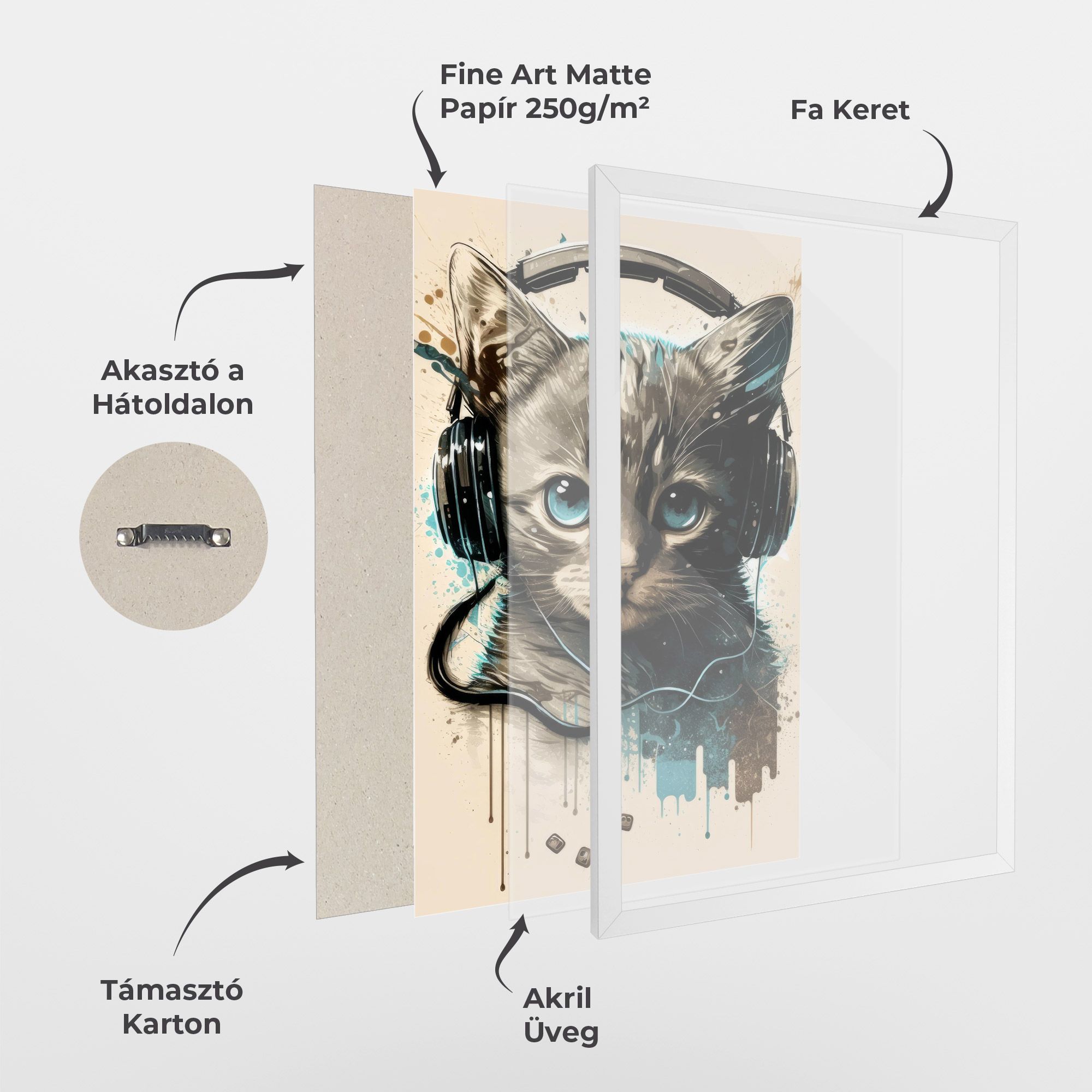 Headphones Cute Cat mockup 1