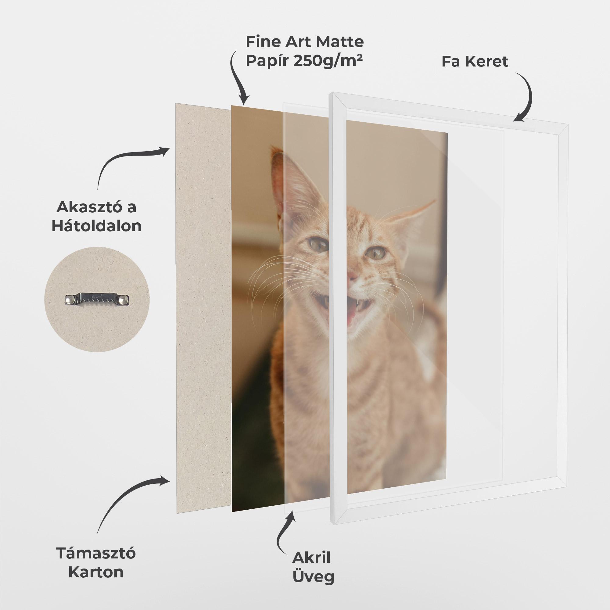 Keretezett Poszter Orange Cat Smiling mockup 1