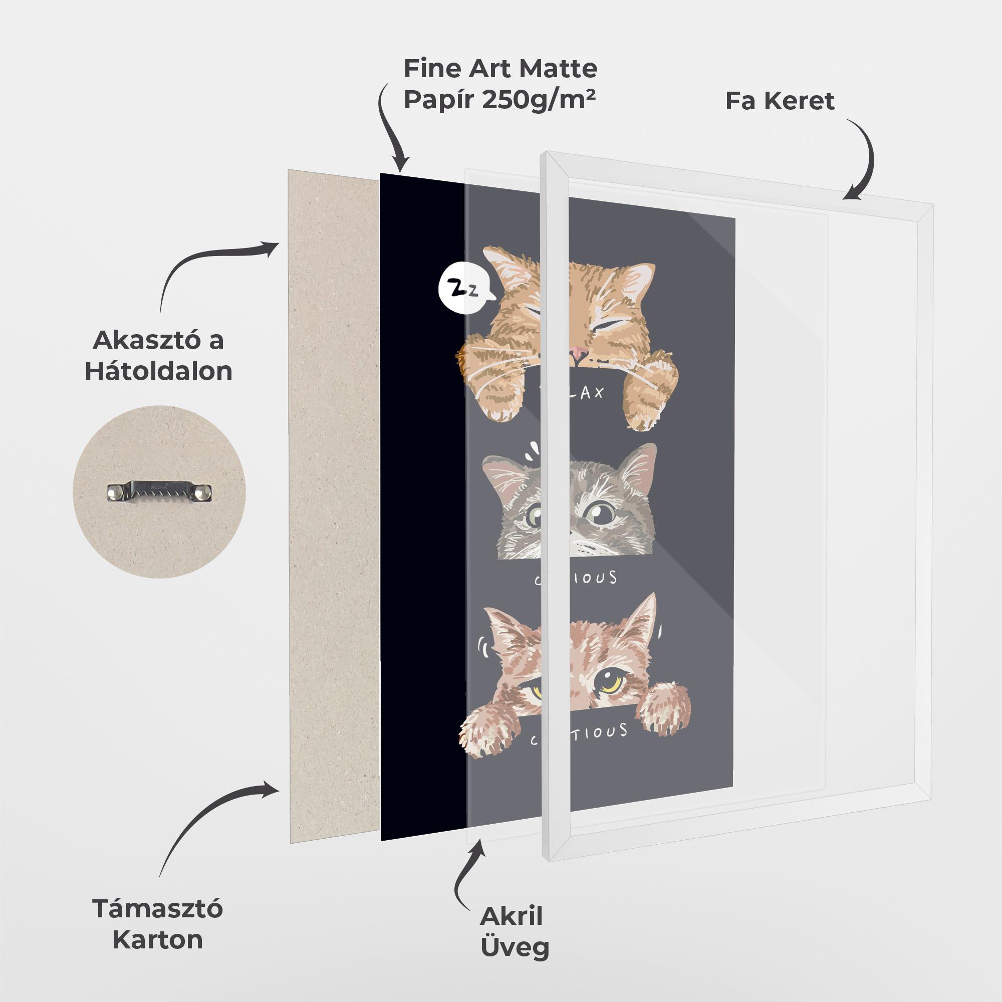 Keretezett Poszter Relax Cat mockup 1