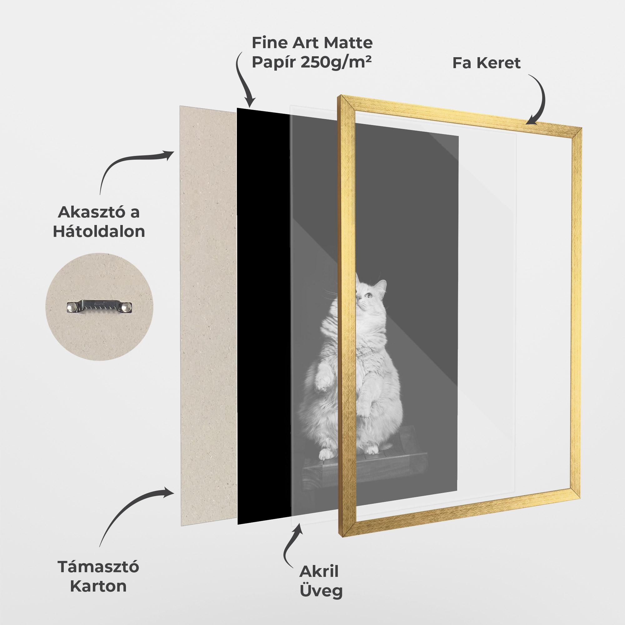 Keretezett Poszter Big Fluffy Cat mockup 1