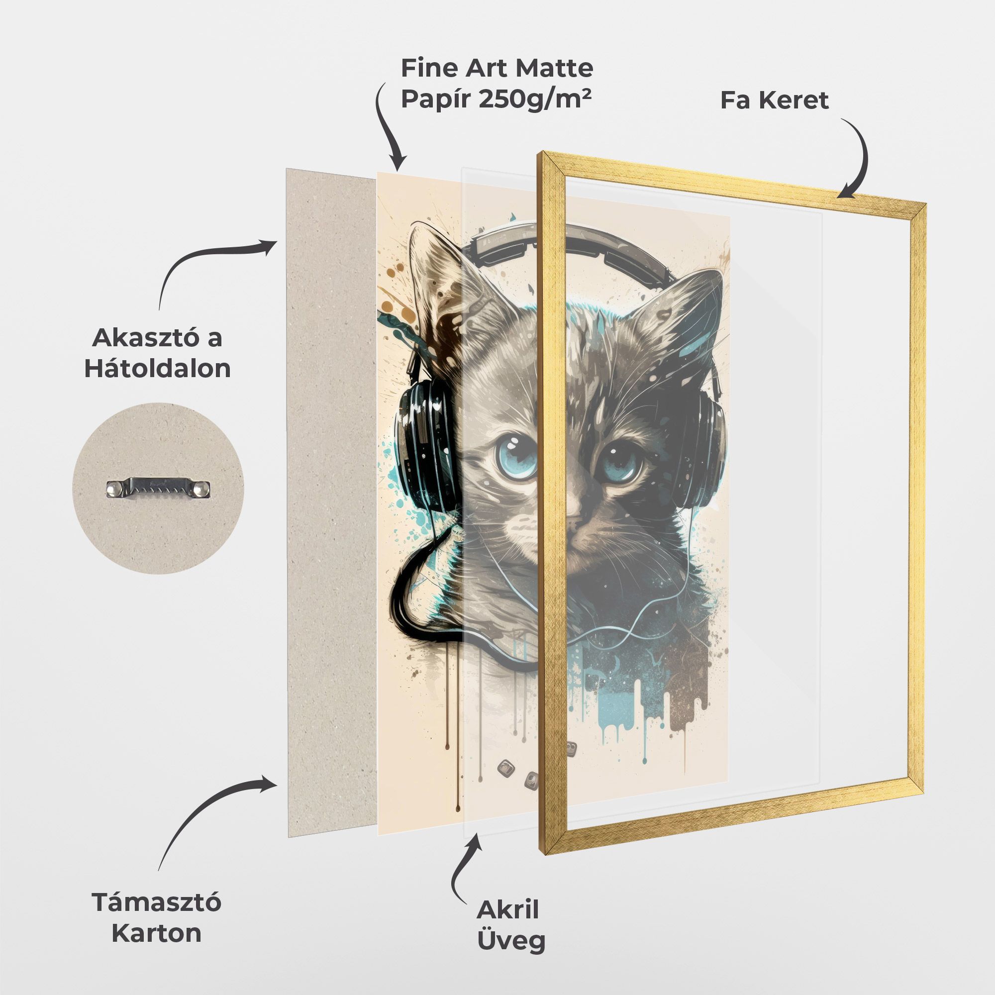 Headphones Cute Cat mockup 1