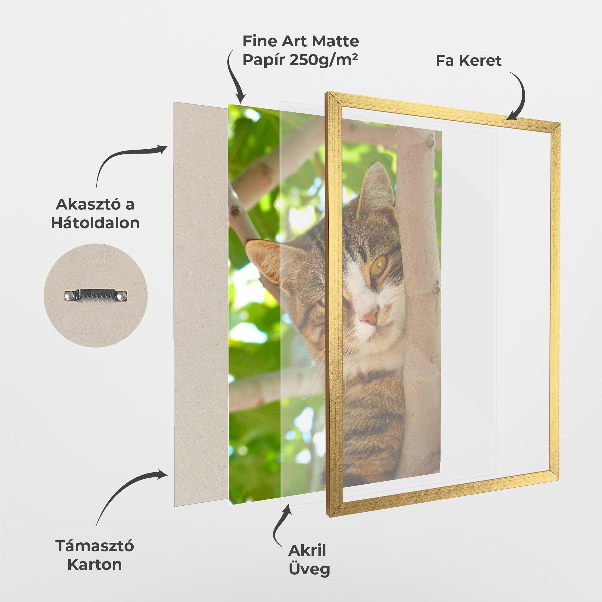 Keretezett Poszter Tree Cat mockup 1