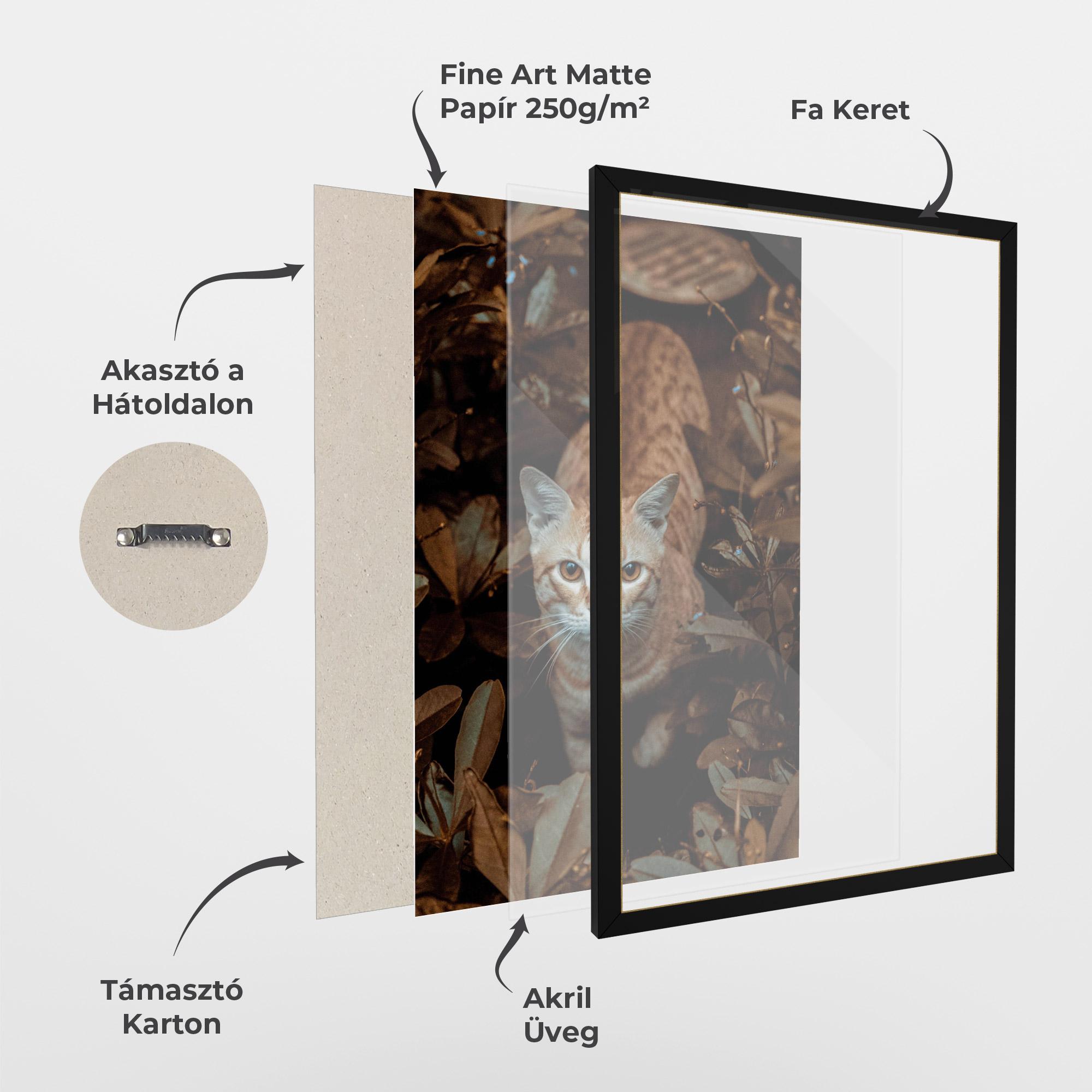 Keretezett Poszter Autumn Orange Cat mockup 1