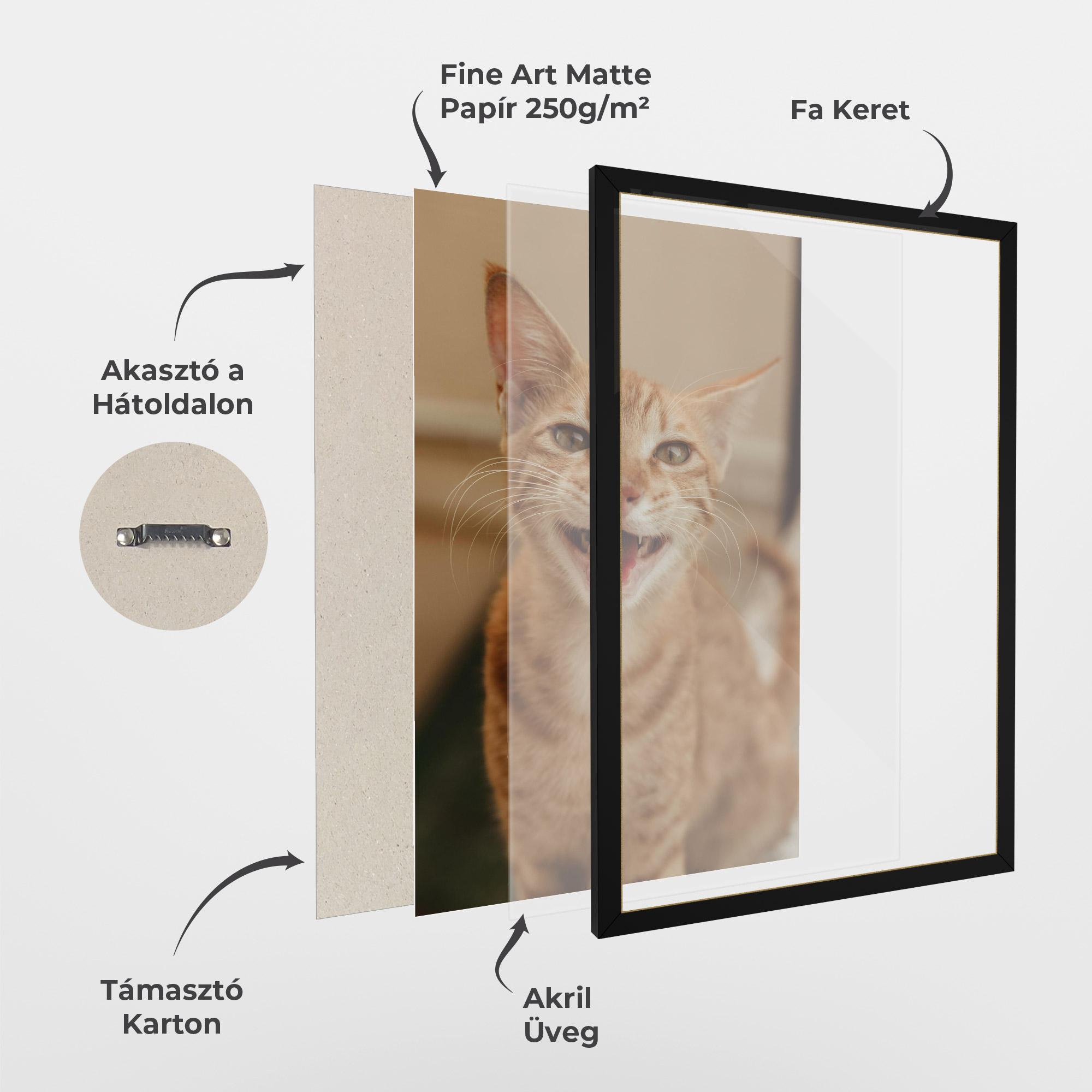 Keretezett Poszter Orange Cat Smiling mockup 1