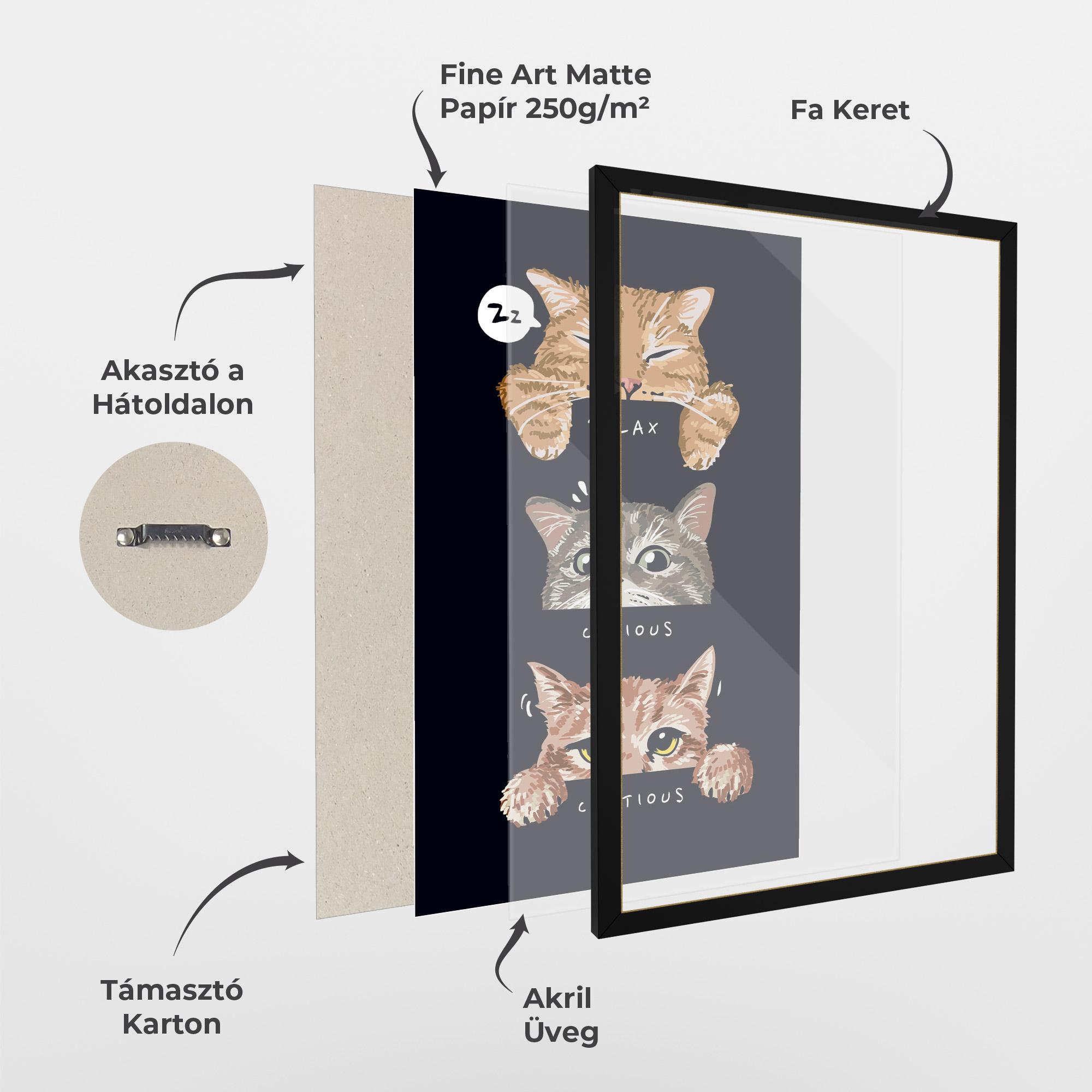 Keretezett Poszter Relax Cat mockup 1