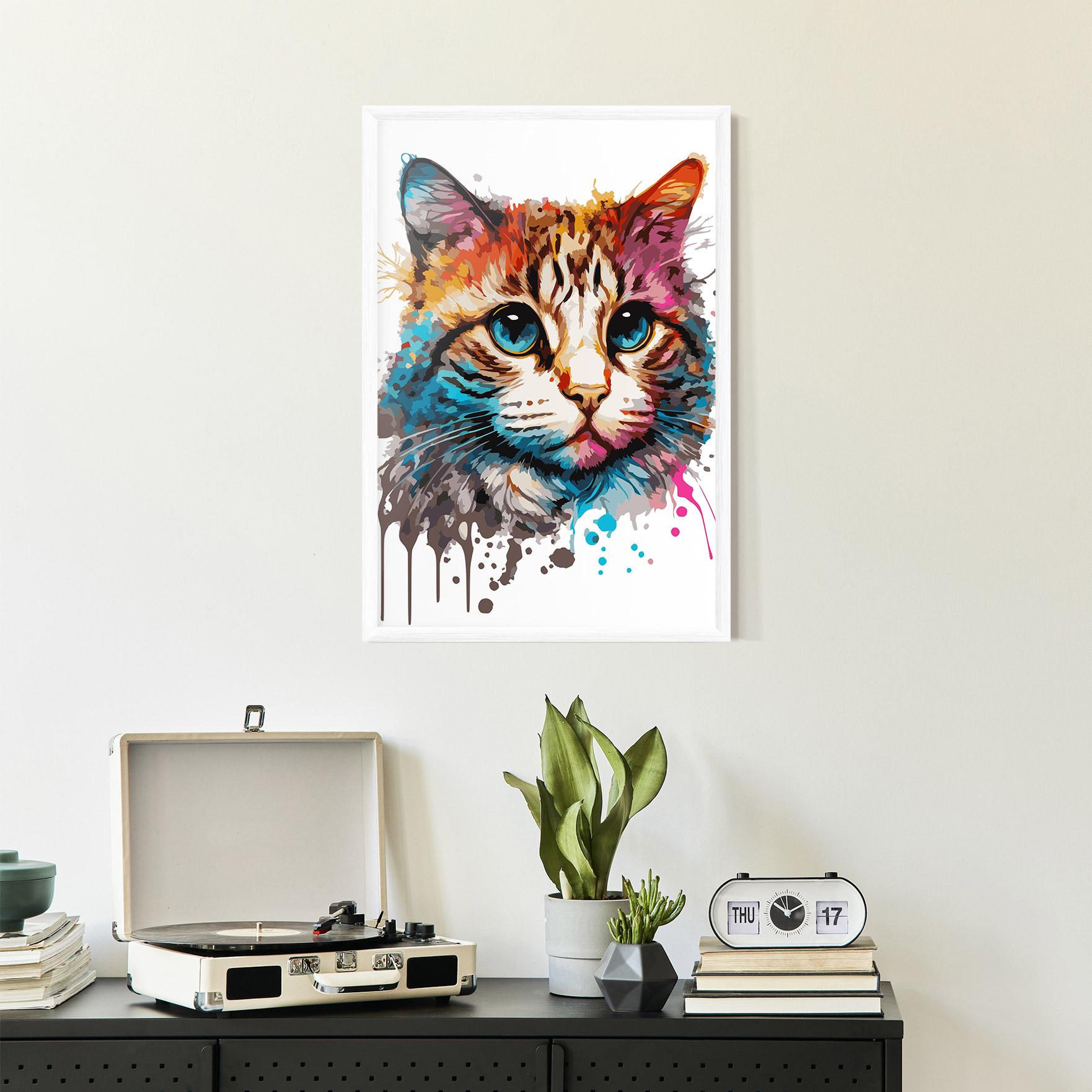 Keretezett Poszter Blue Eyes Cat mockup 2