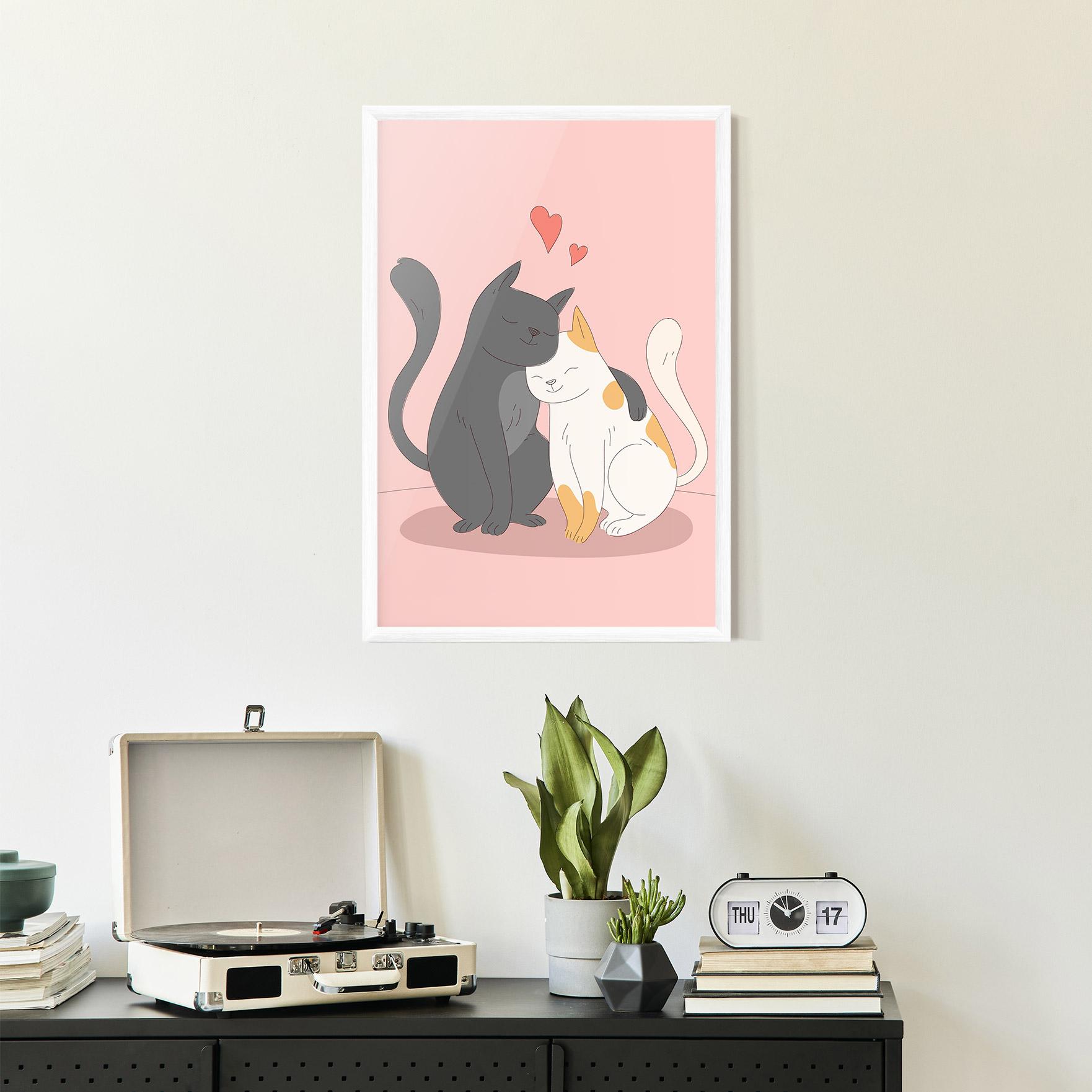 Keretezett Poszter Lover Cats mockup 2