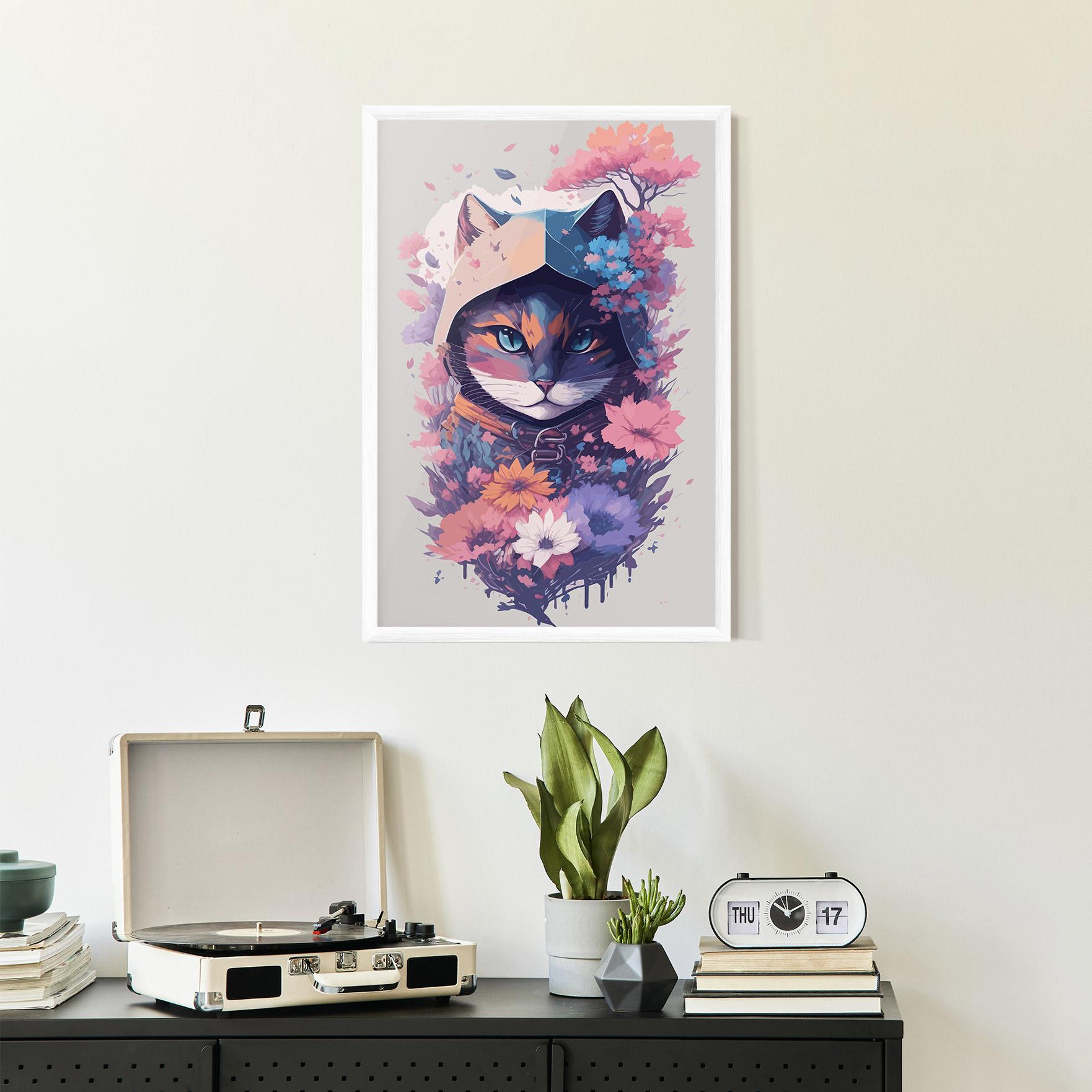 Keretezett Poszter Purple Cat mockup 2