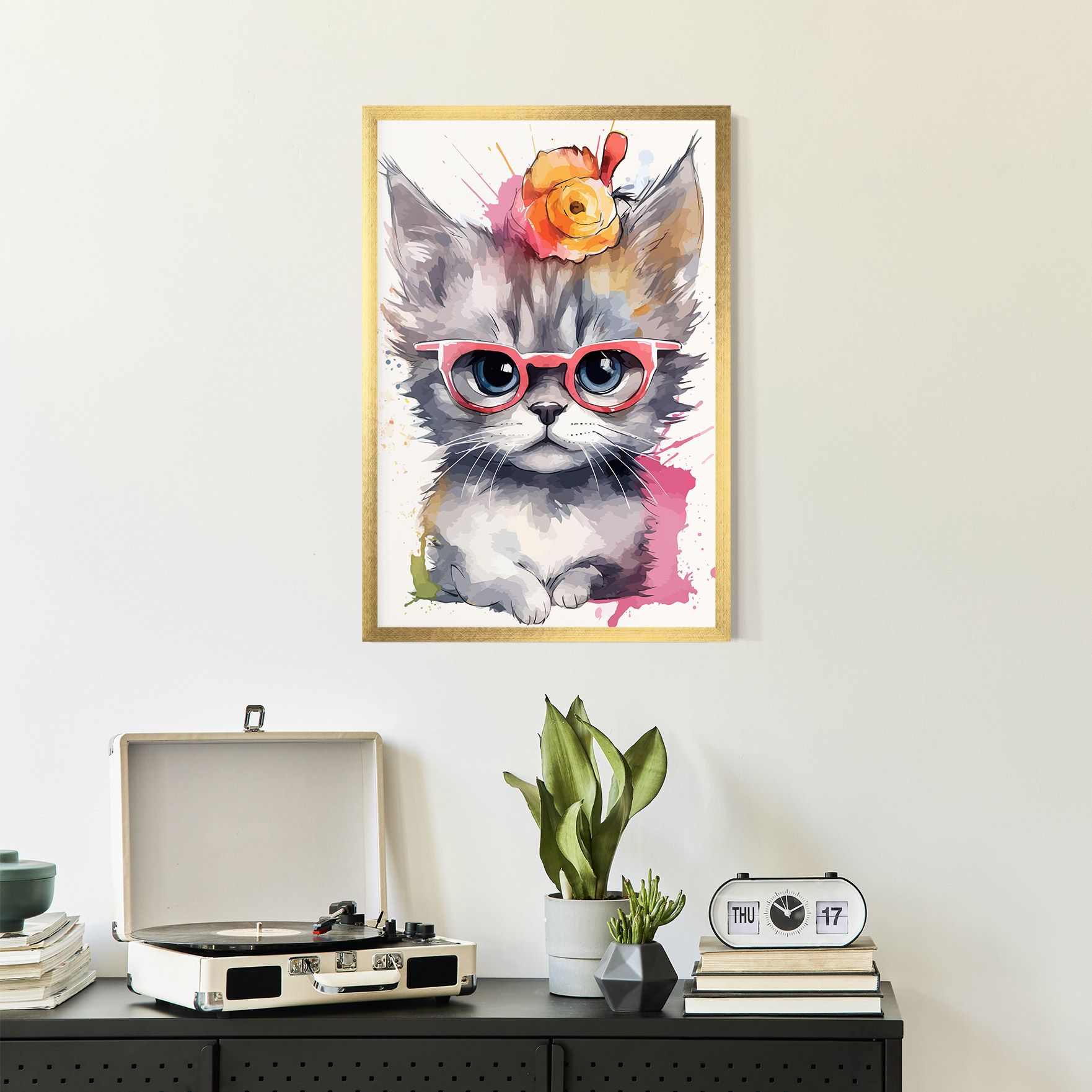 Adorable Grey Cat mockup 2