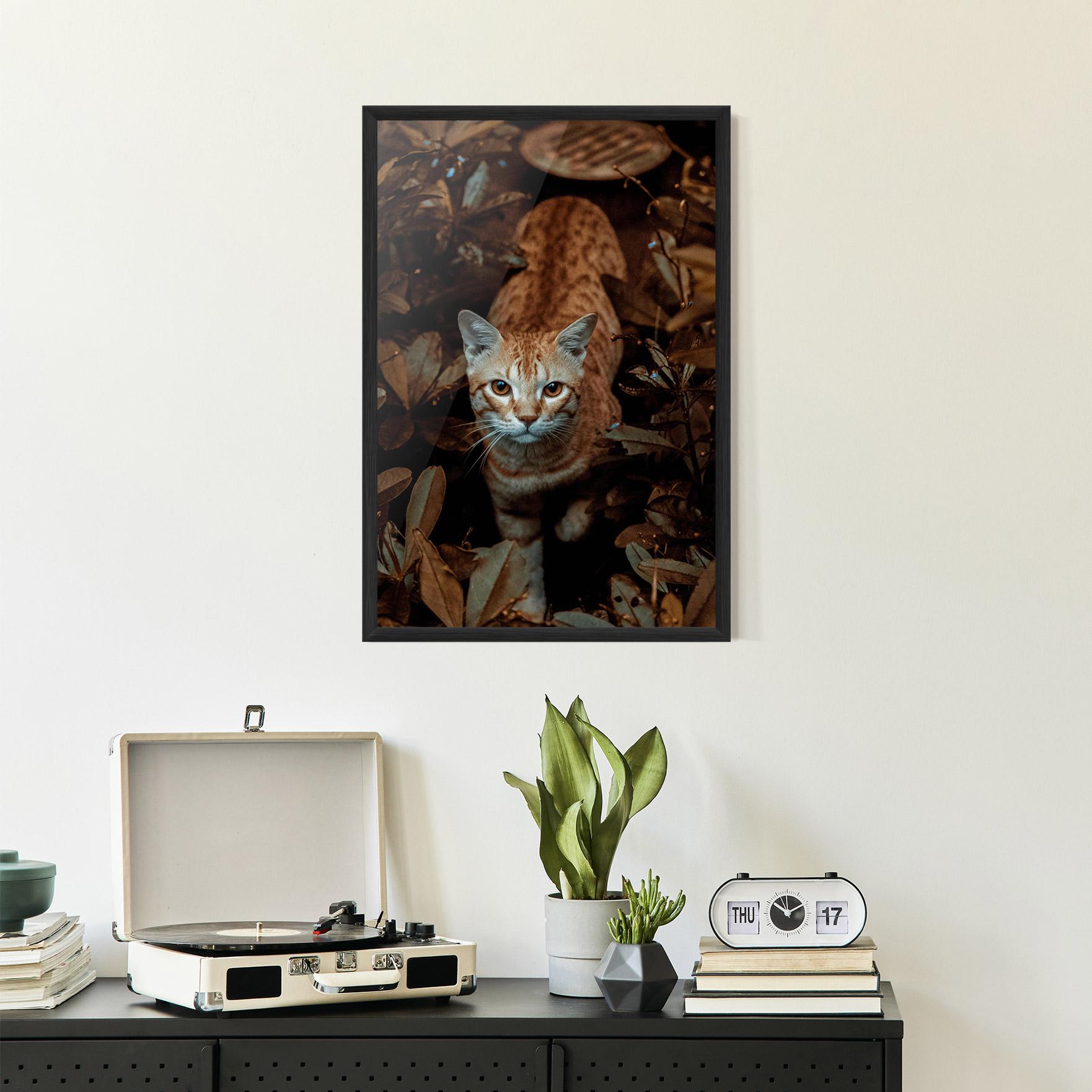 Keretezett Poszter Autumn Orange Cat mockup 2