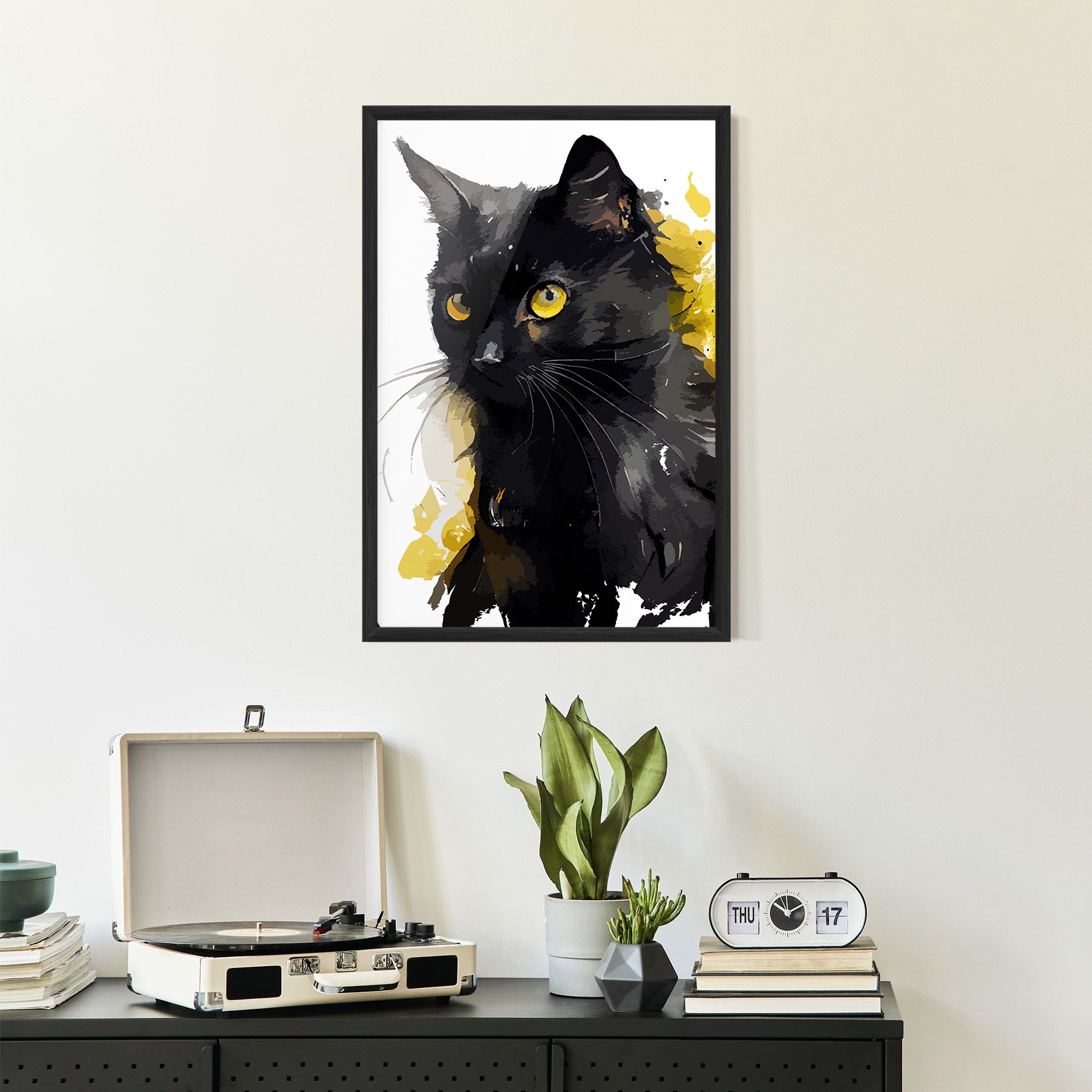 Beautiful Black Cat mockup 2