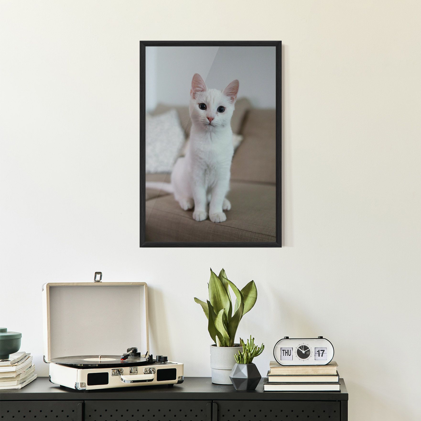 Beautiful White Cat mockup 2