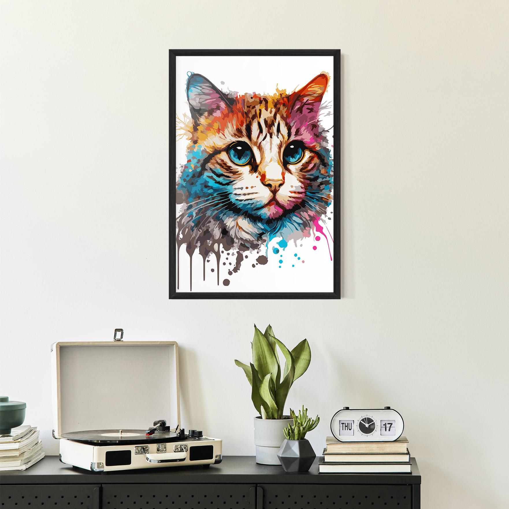 Keretezett Poszter Blue Eyes Cat mockup 2