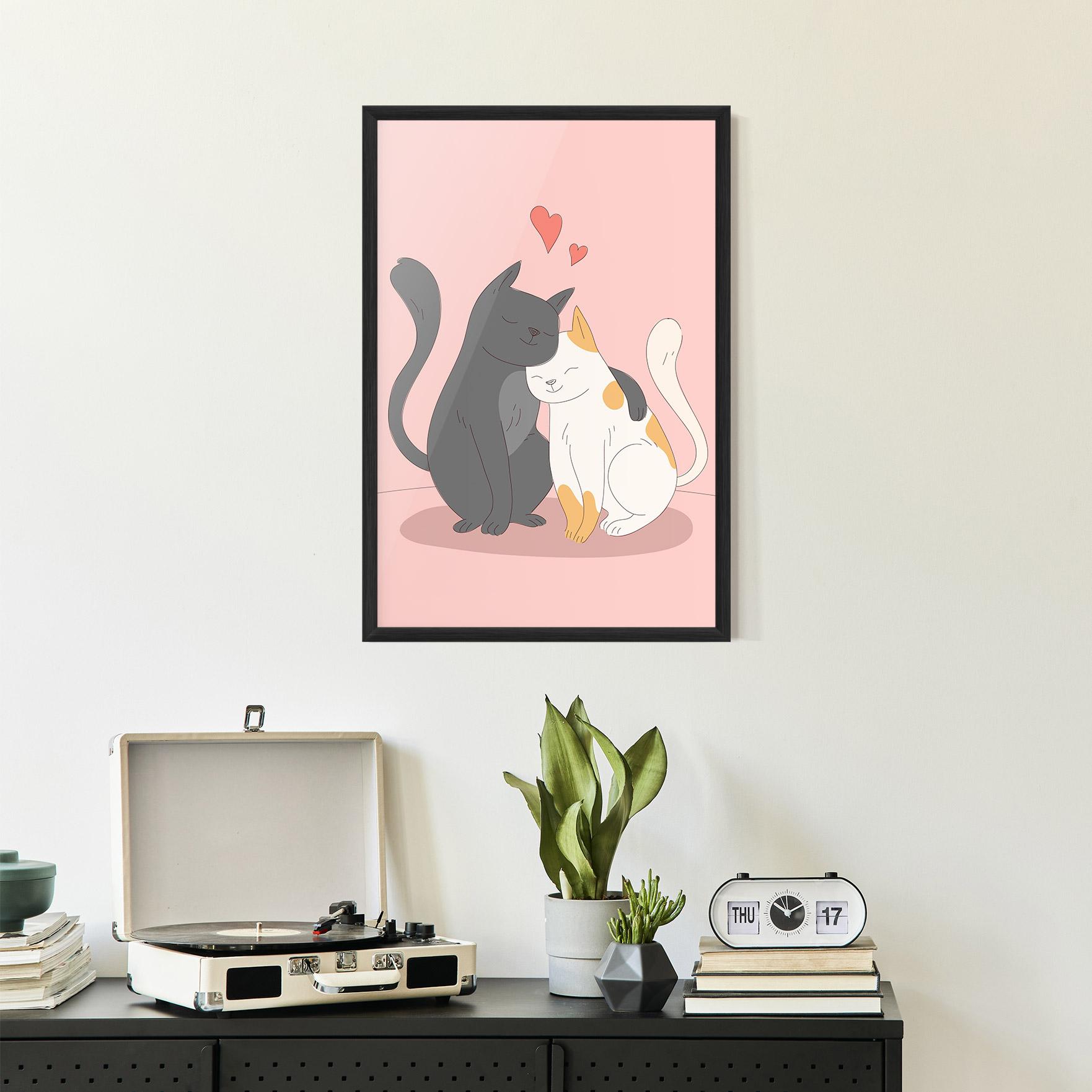 Keretezett Poszter Lover Cats mockup 2