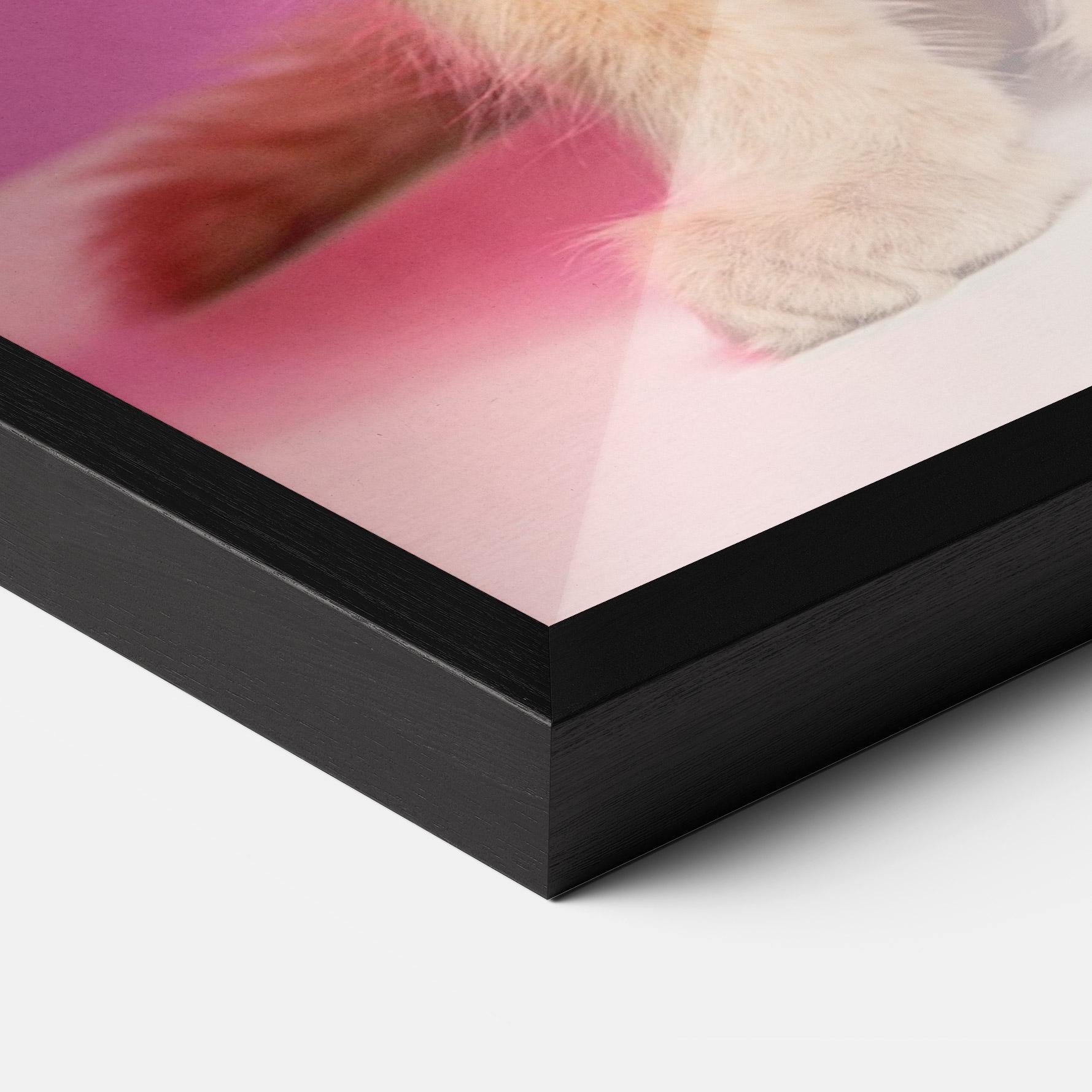 Keretezett Poszter Orange Cat On Pink mockup 3
