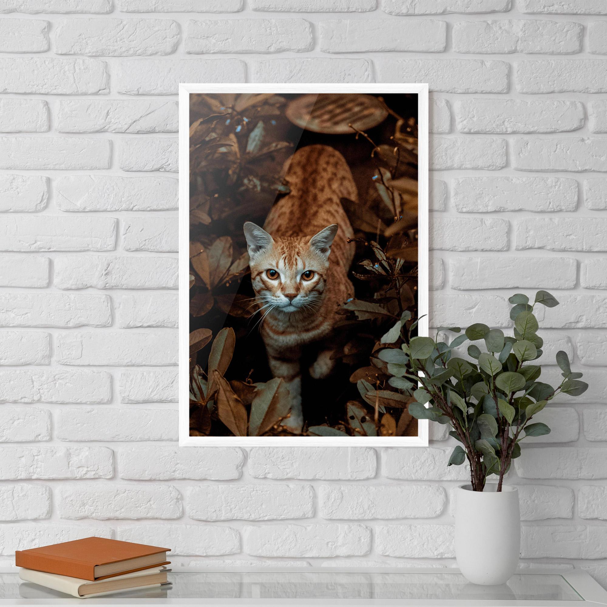 Keretezett Poszter Autumn Orange Cat mockup 5