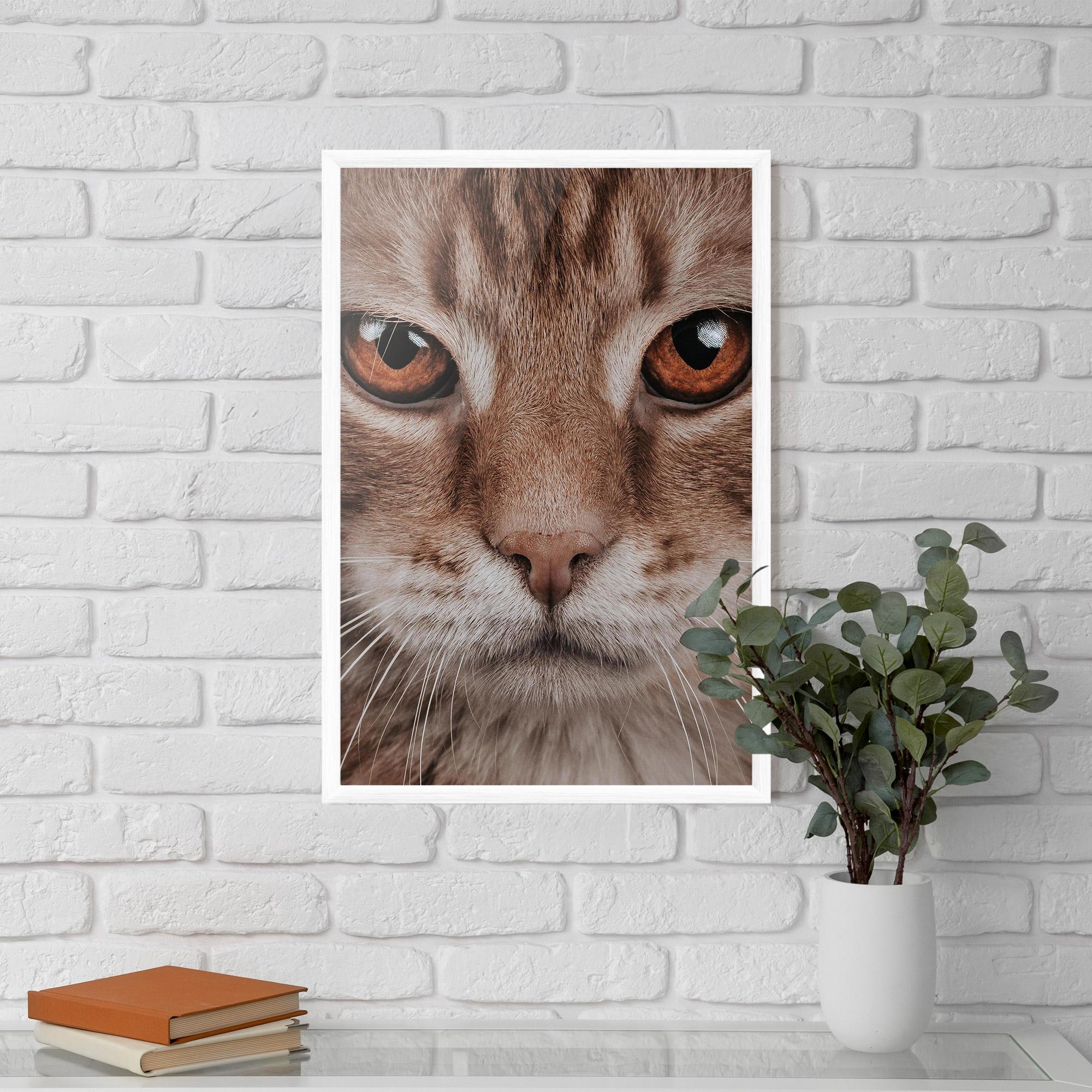 Keretezett Poszter Fire Eyes Cat mockup 5