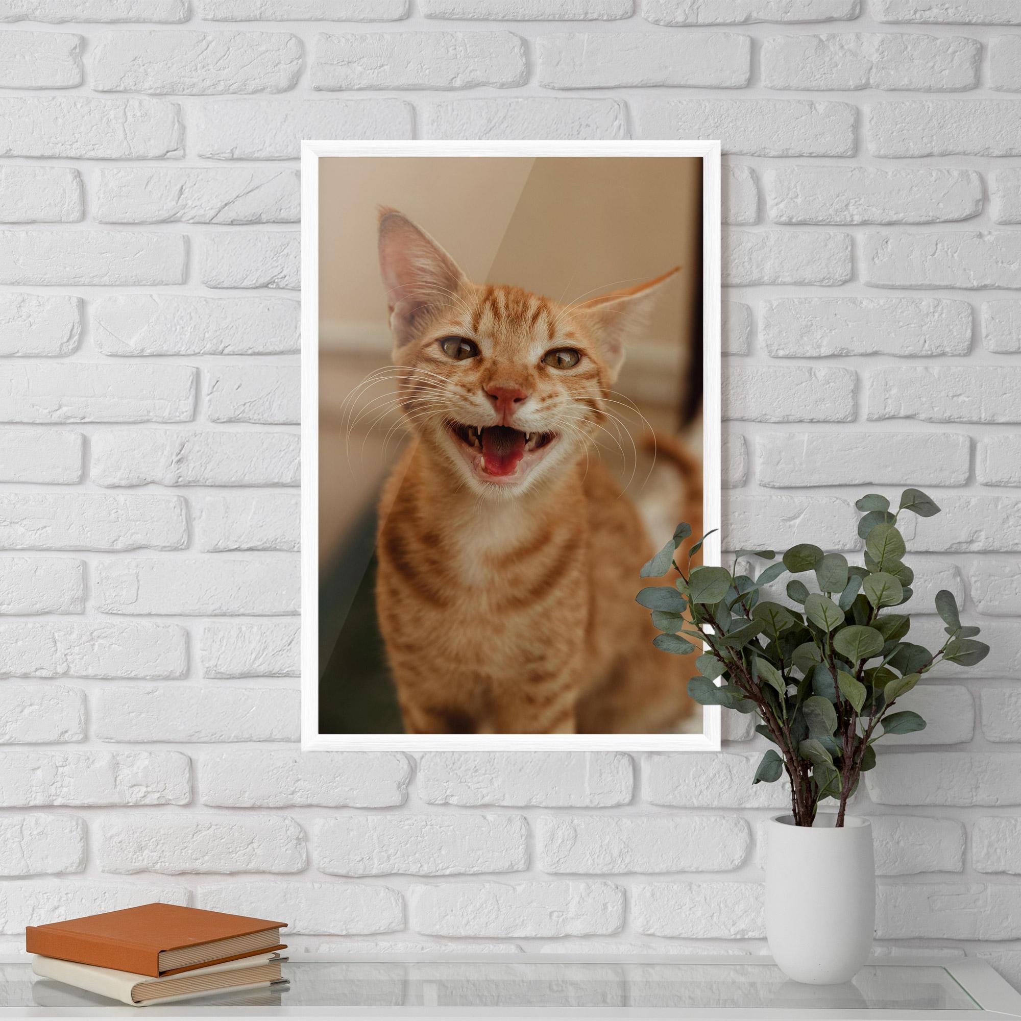 Keretezett Poszter Orange Cat Smiling mockup 5