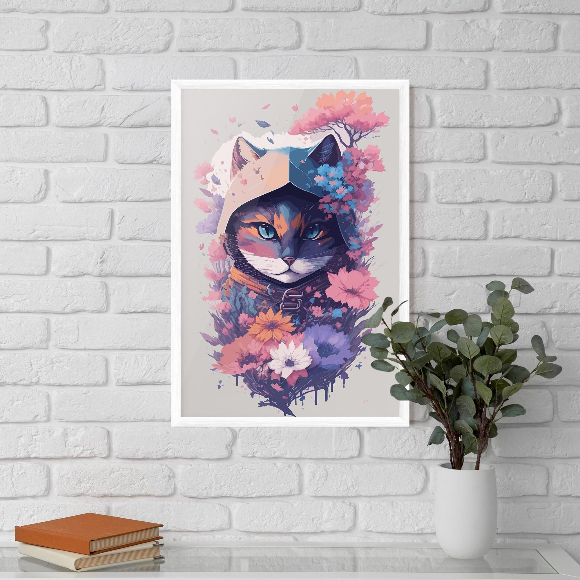 Keretezett Poszter Purple Cat mockup 5