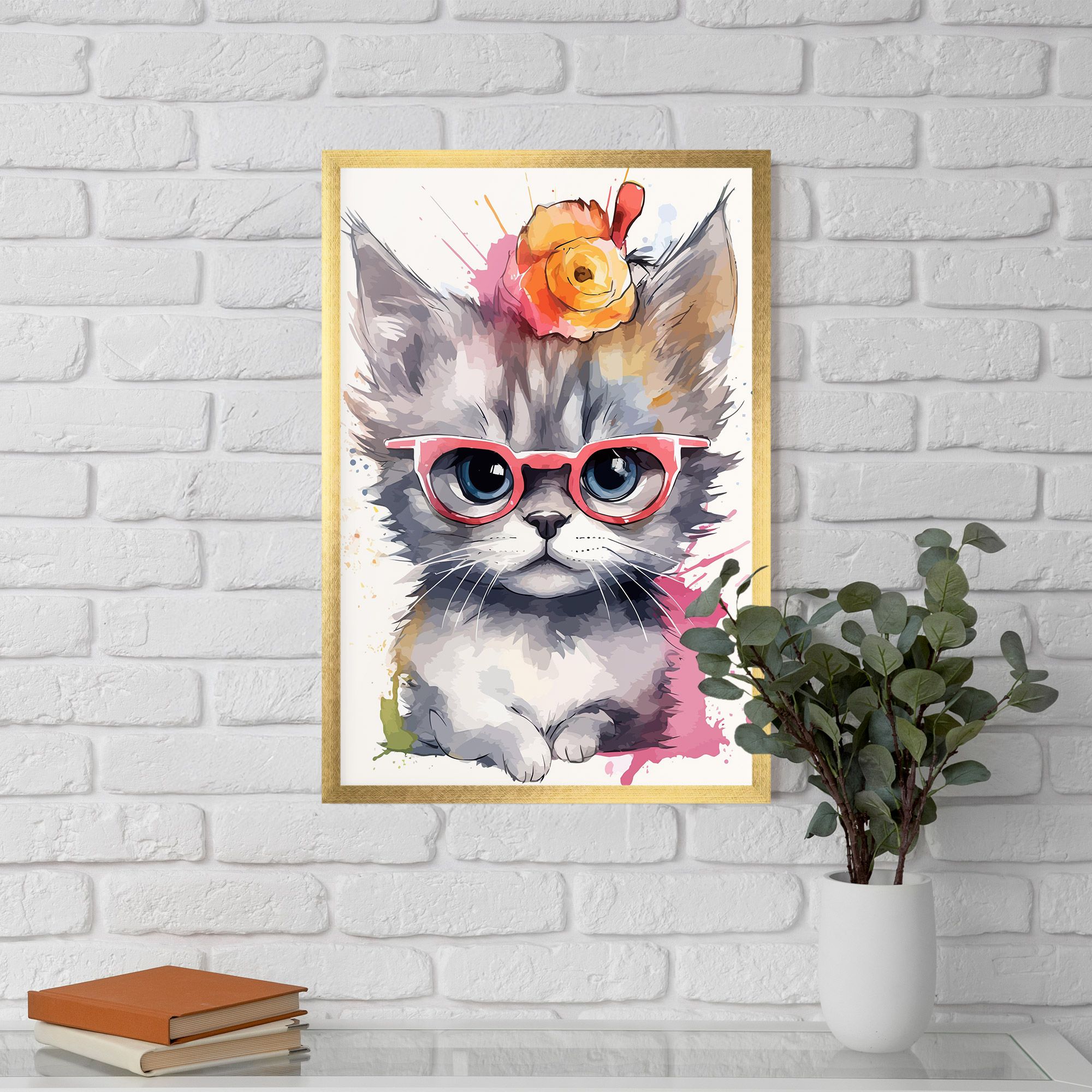 Adorable Grey Cat mockup 5