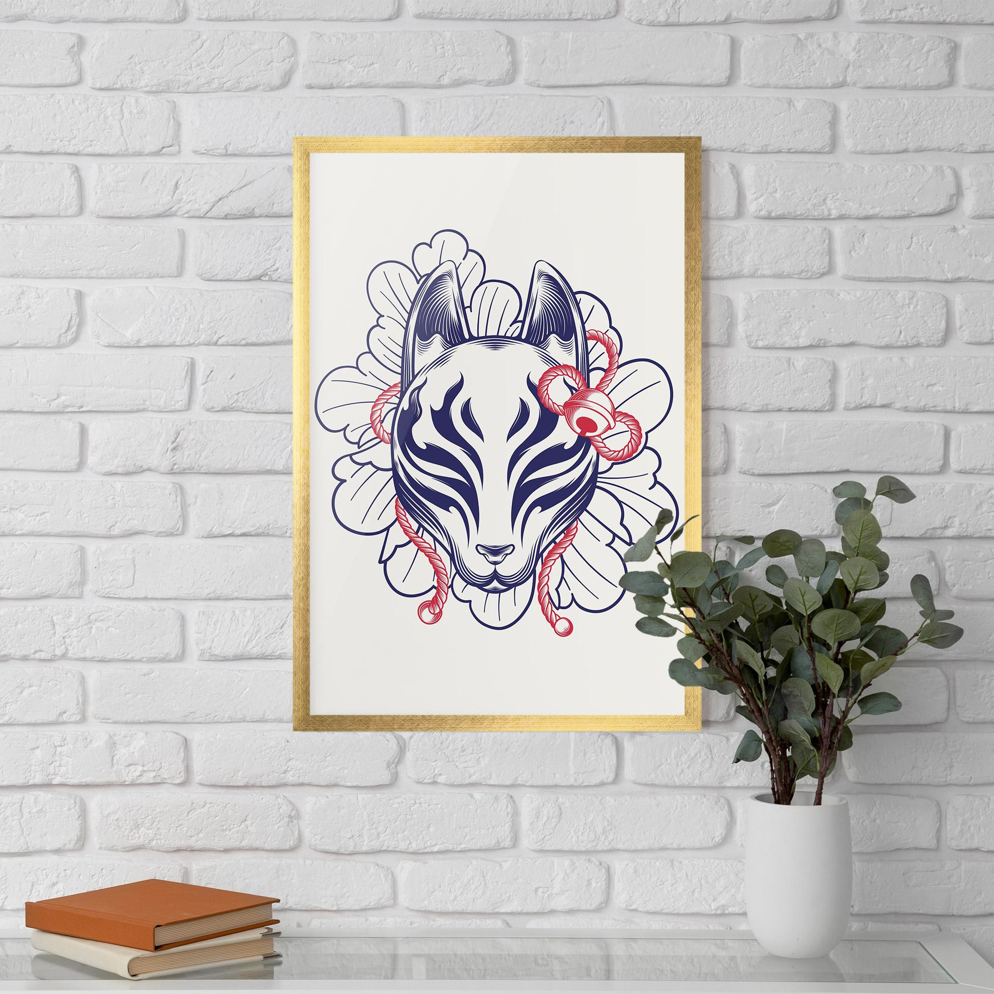 Keretezett Poszter Asiatic Cat mockup 5