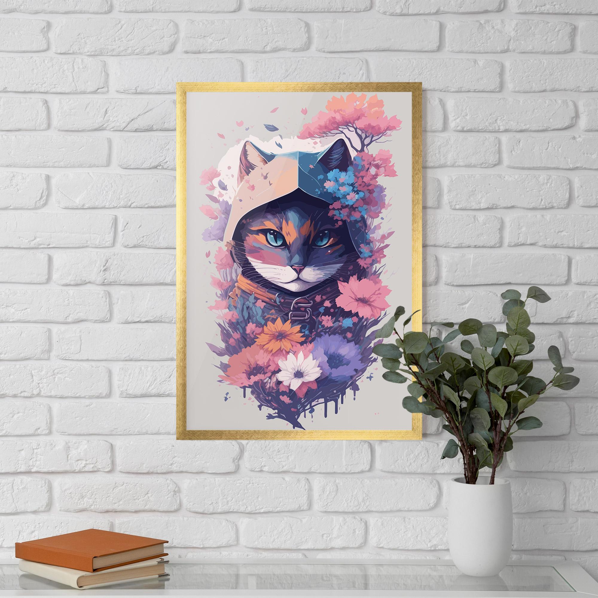 Keretezett Poszter Purple Cat mockup 5