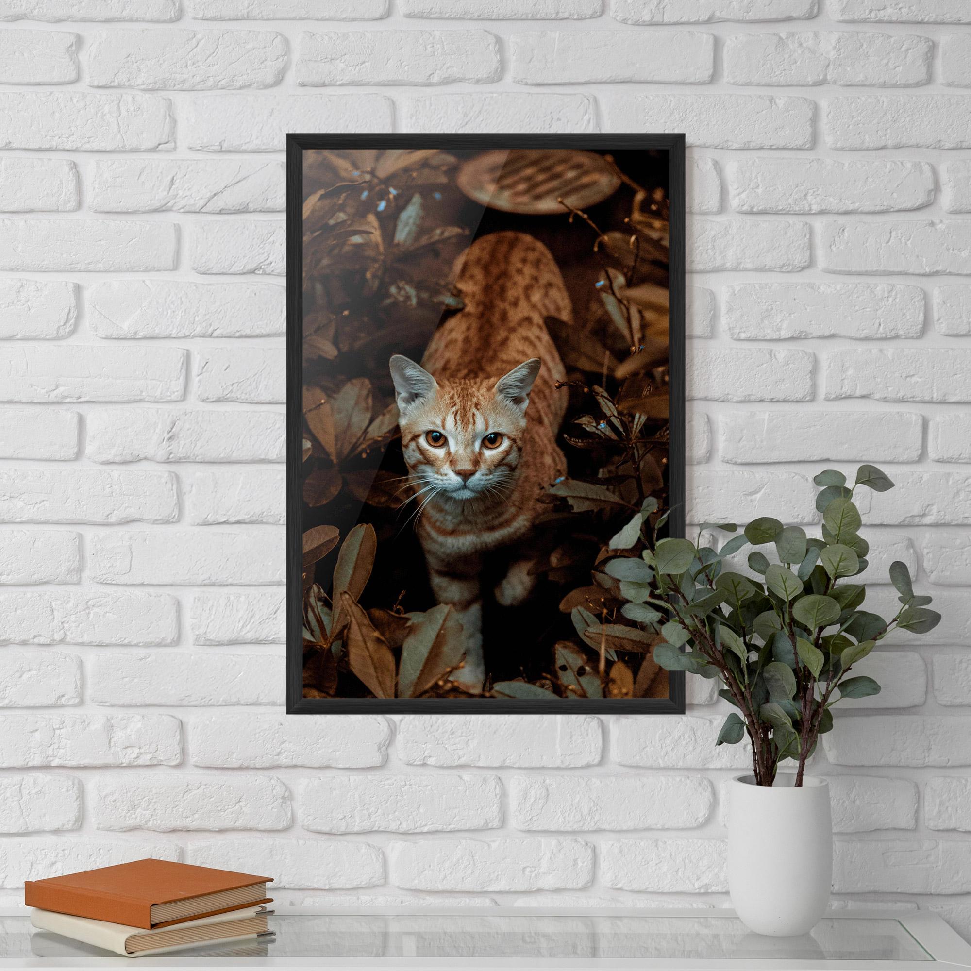 Keretezett Poszter Autumn Orange Cat mockup 5