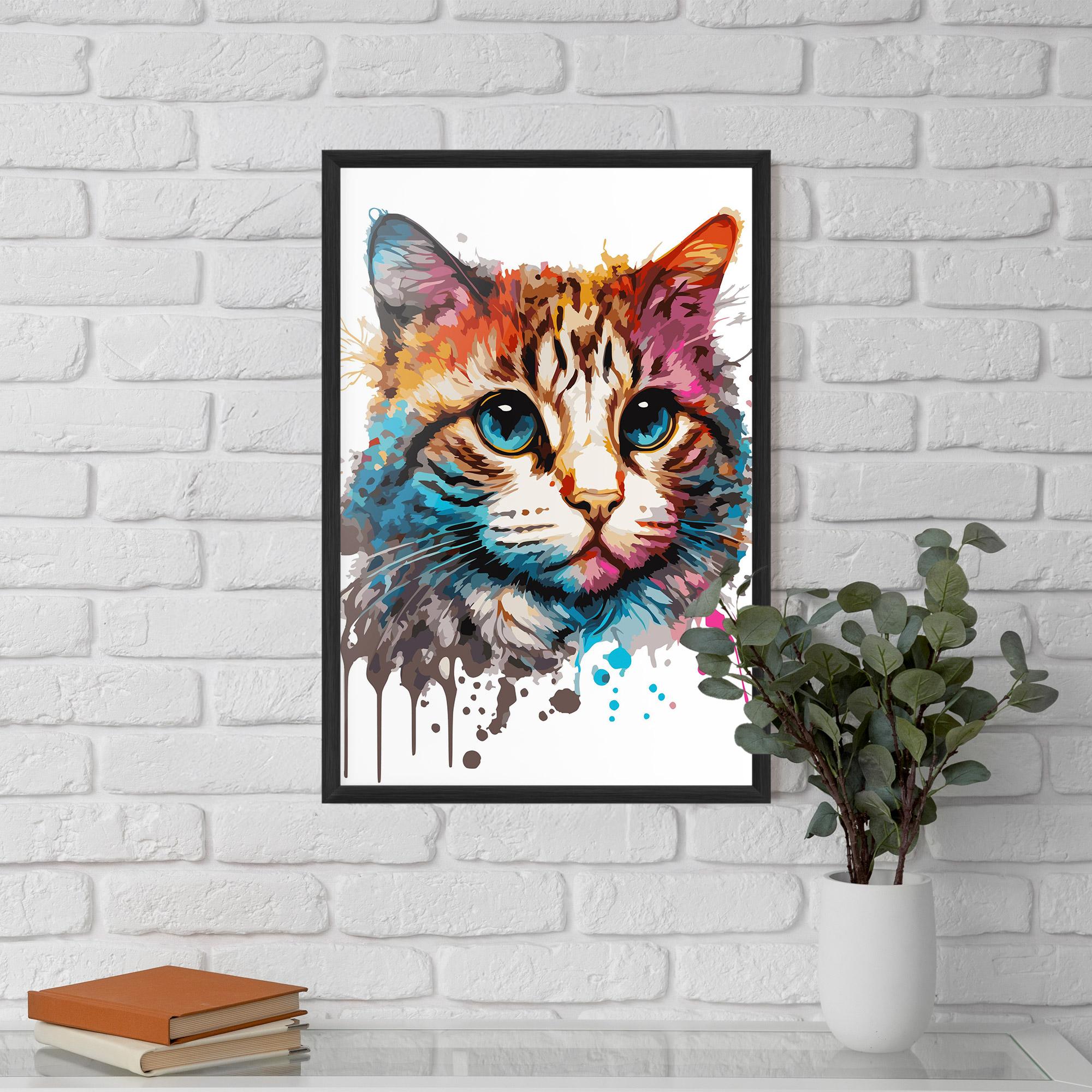 Keretezett Poszter Blue Eyes Cat mockup 5