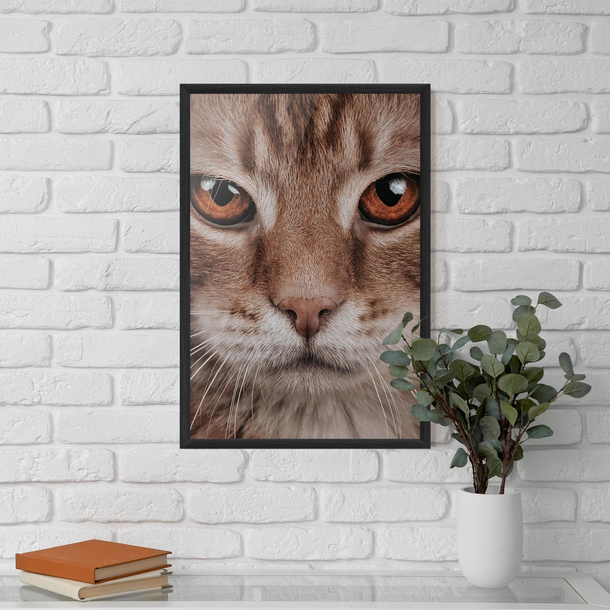 Keretezett Poszter Fire Eyes Cat mockup 5