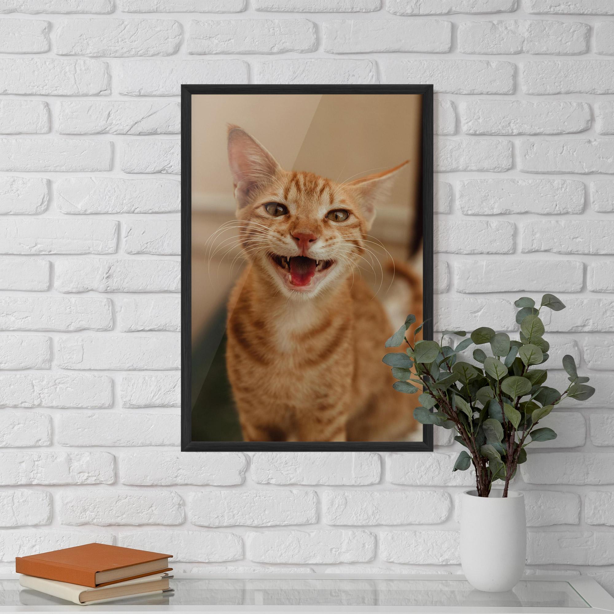 Keretezett Poszter Orange Cat Smiling mockup 5