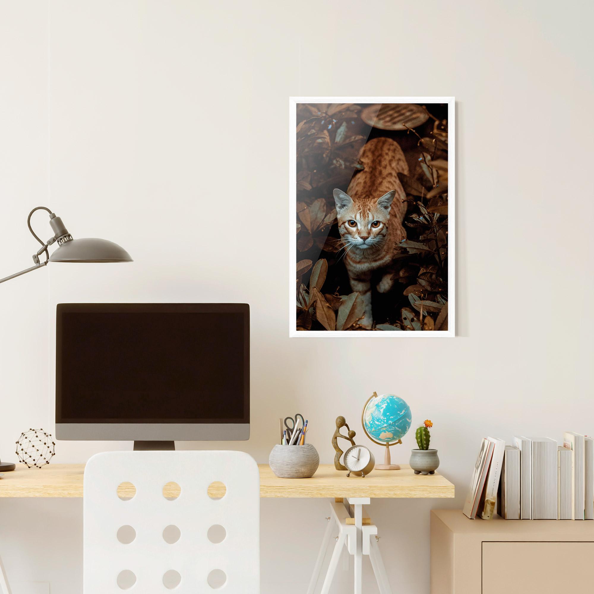 Keretezett Poszter Autumn Orange Cat mockup 6