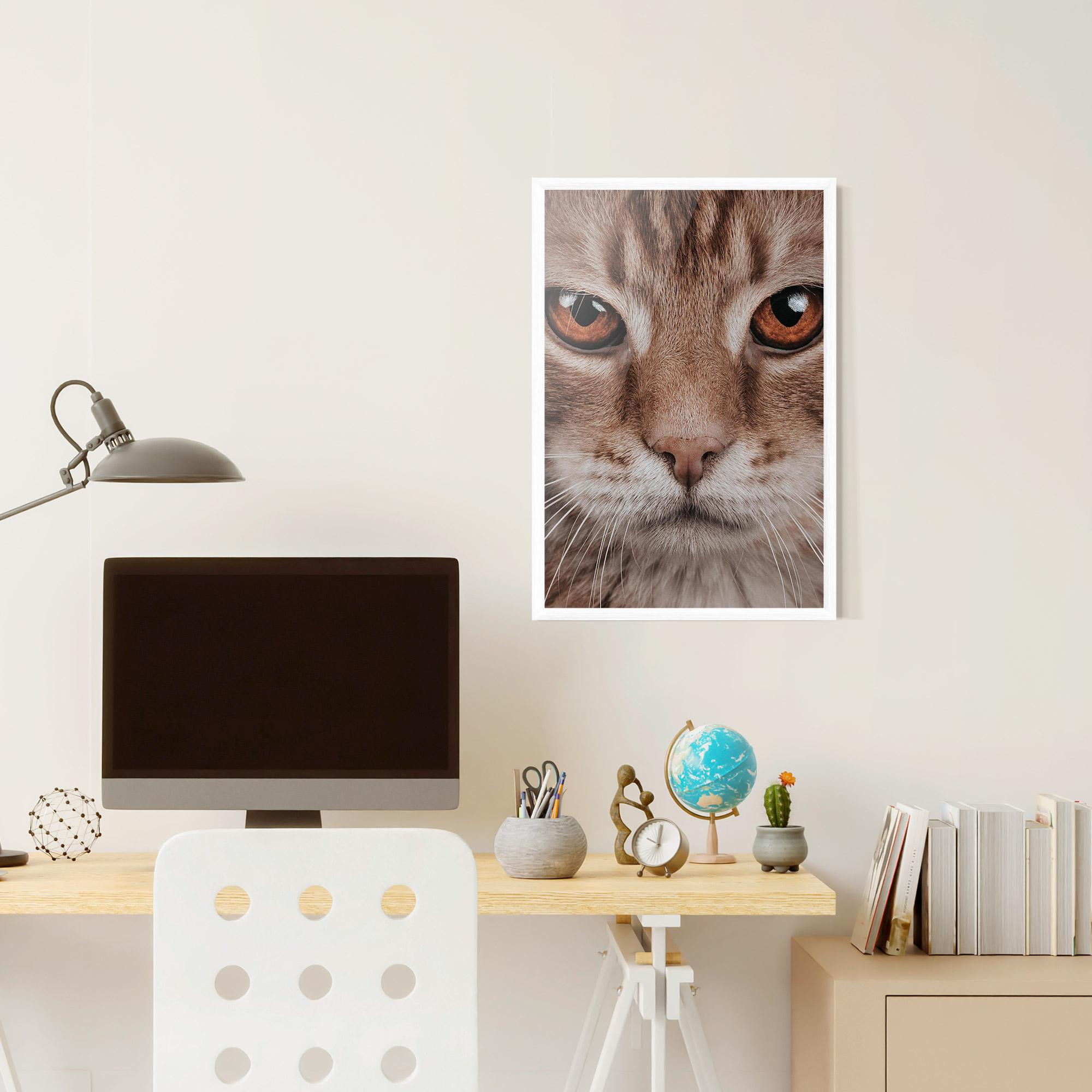 Keretezett Poszter Fire Eyes Cat mockup 6