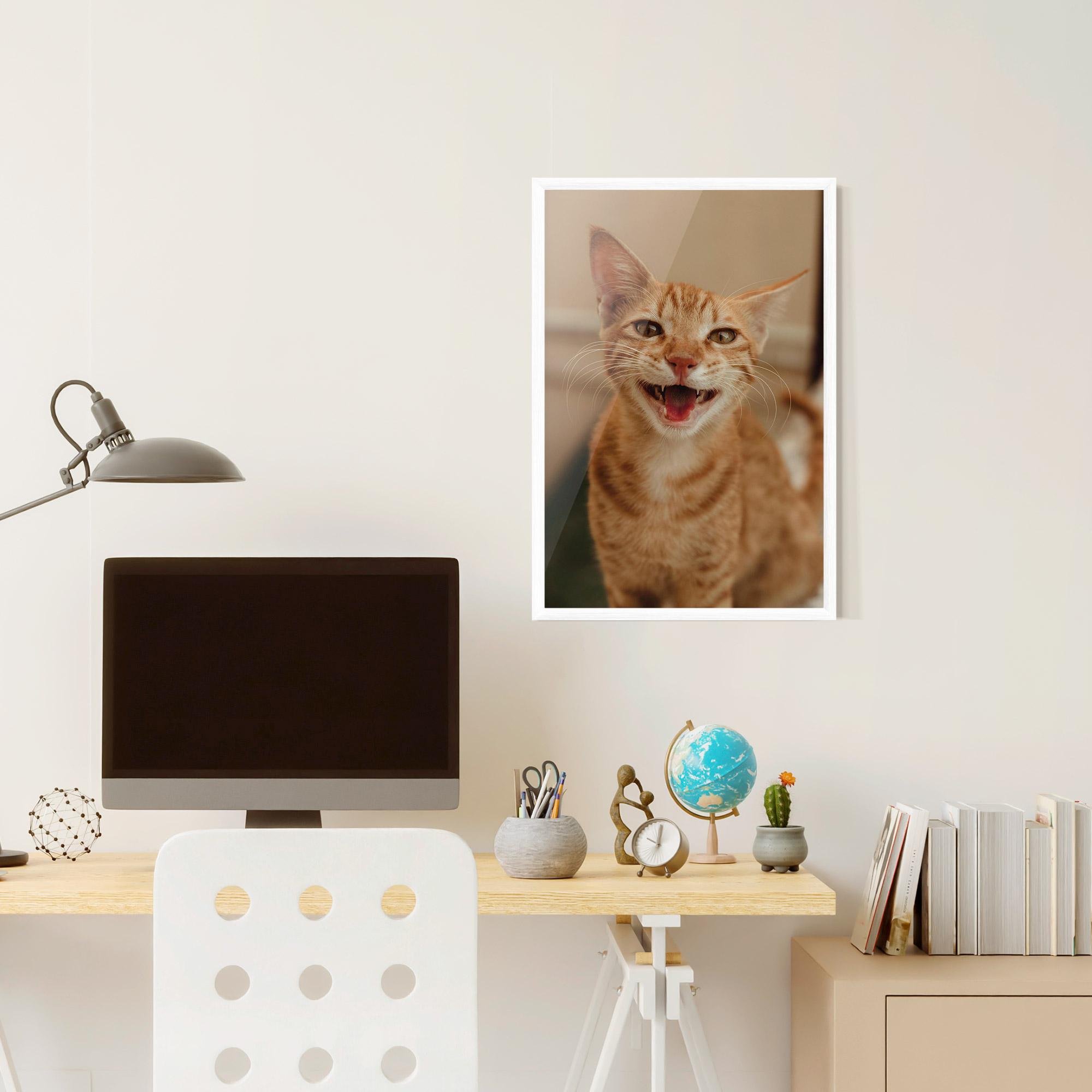Keretezett Poszter Orange Cat Smiling mockup 6