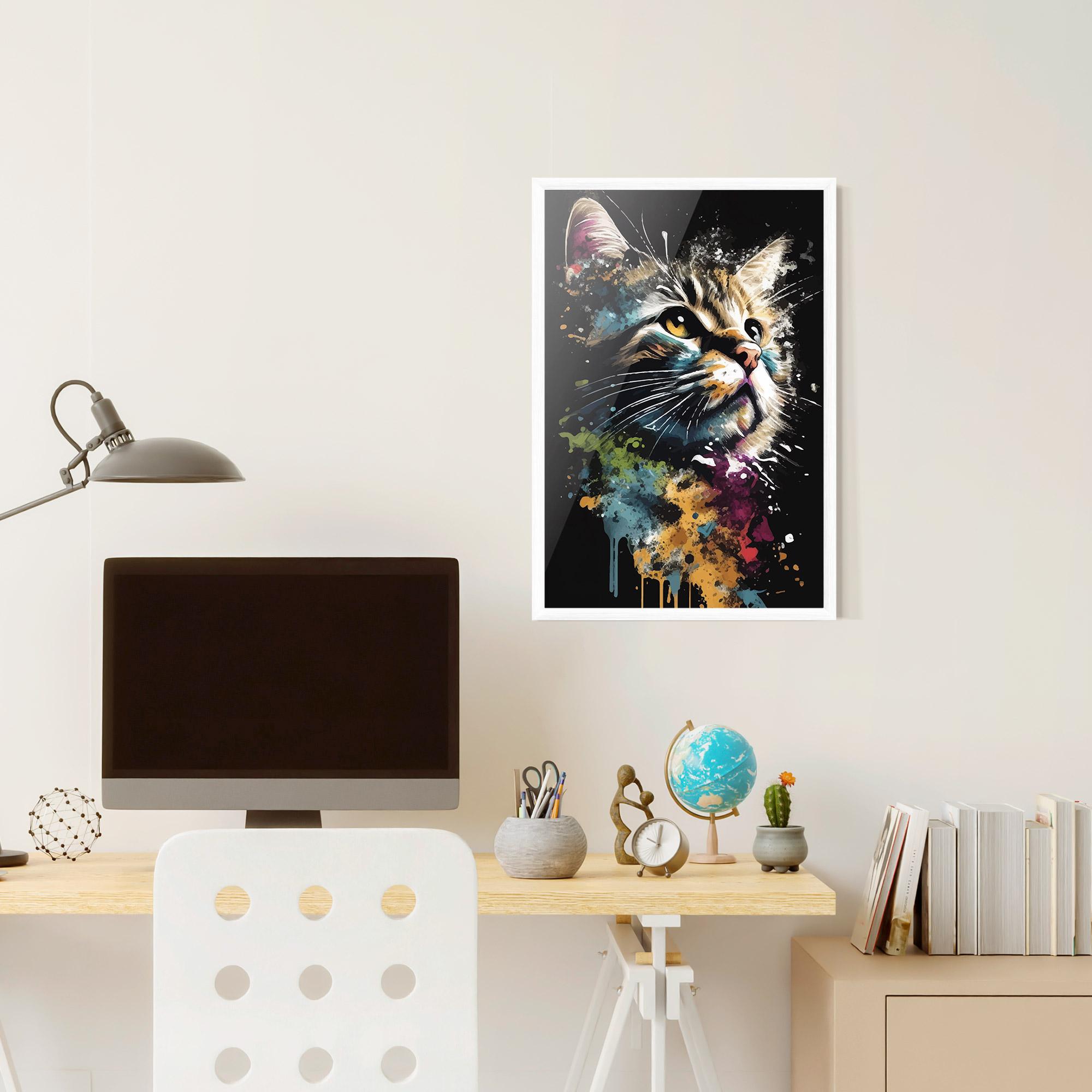 Keretezett Poszter Painted Cat mockup 6