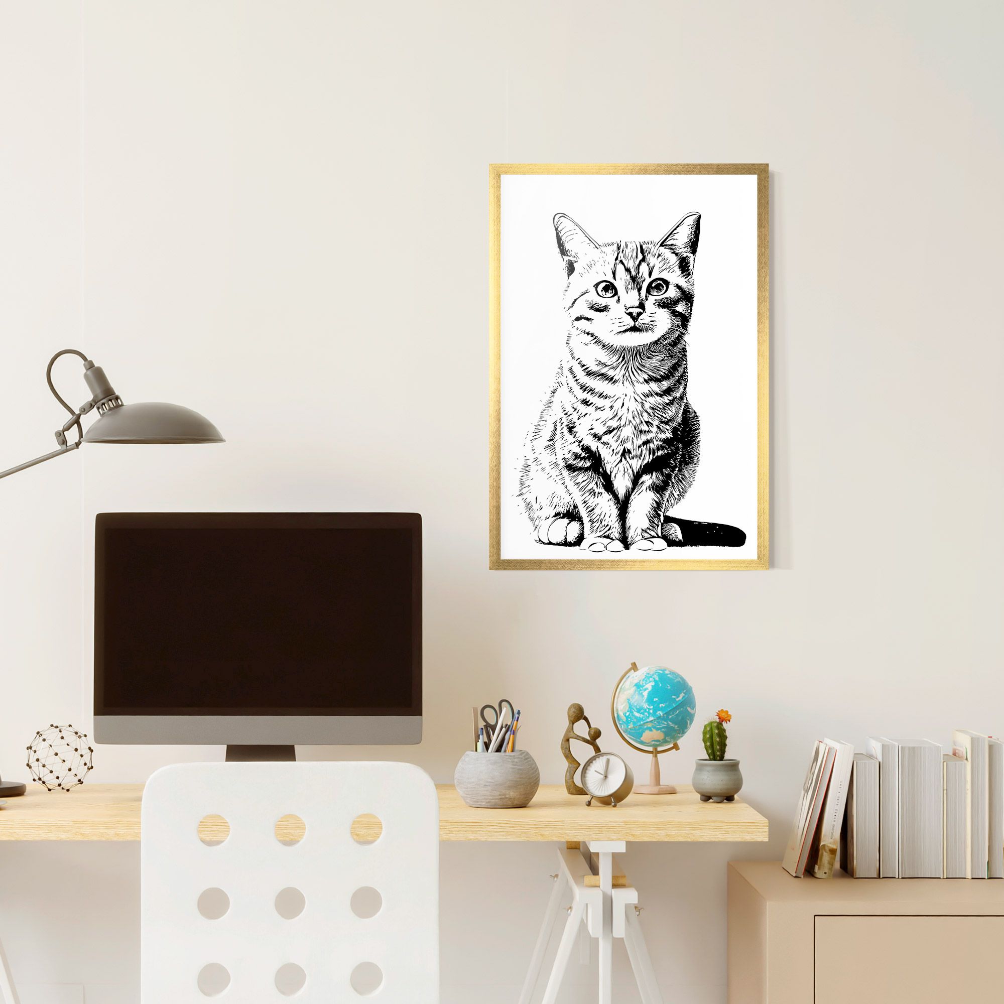 Hand Drawn Cat mockup 6