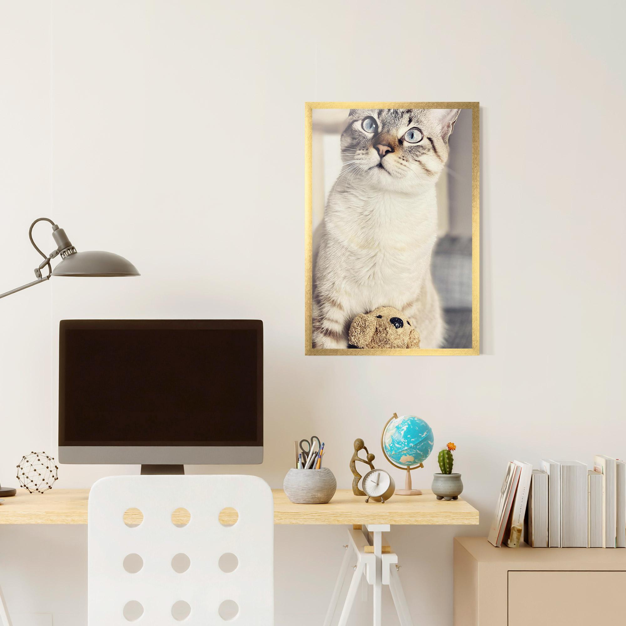 Keretezett Poszter Pretty Blue Eyes Cat mockup 6